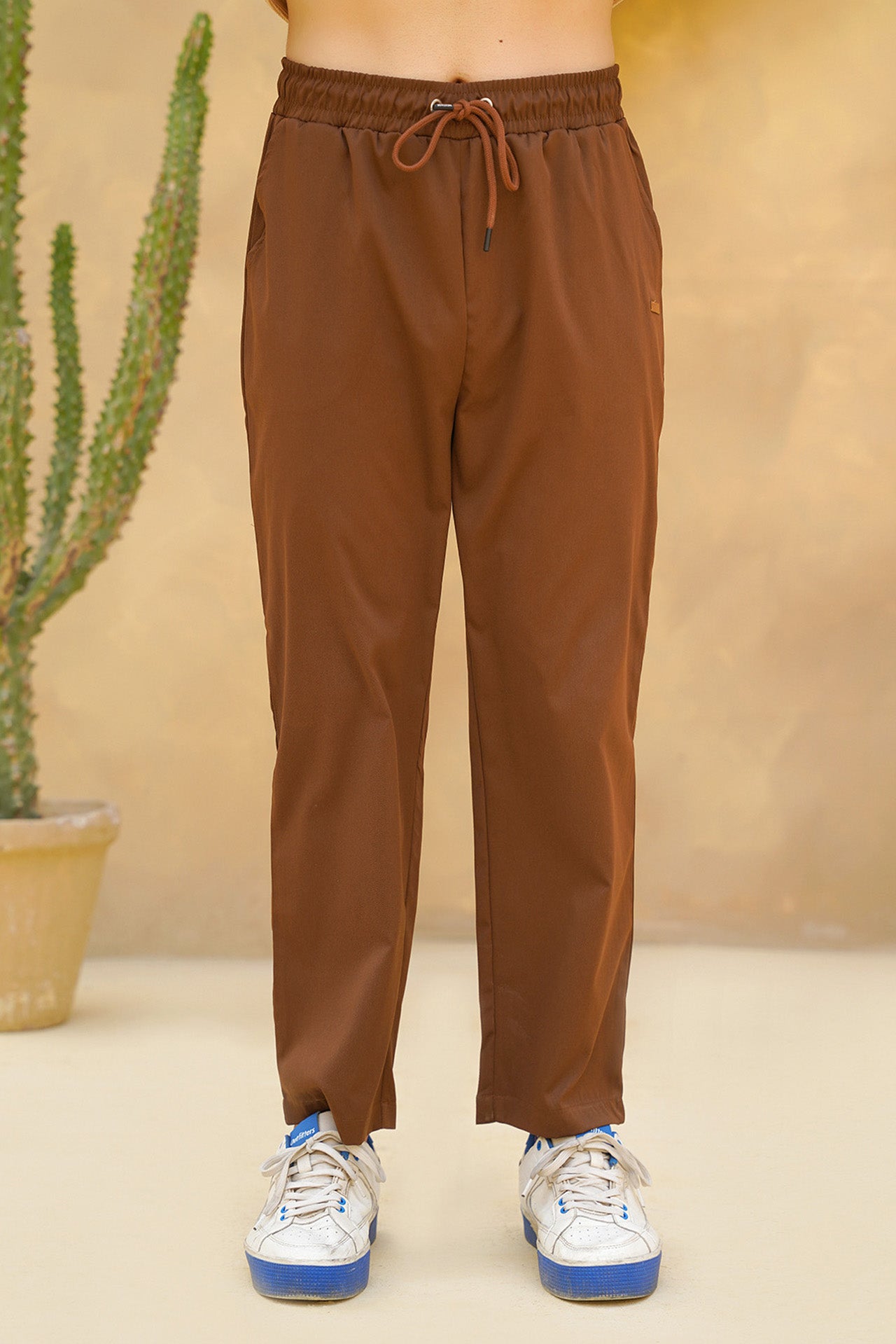 Nextage Sand Textured Polo Mocha Trouser Tracksuit
