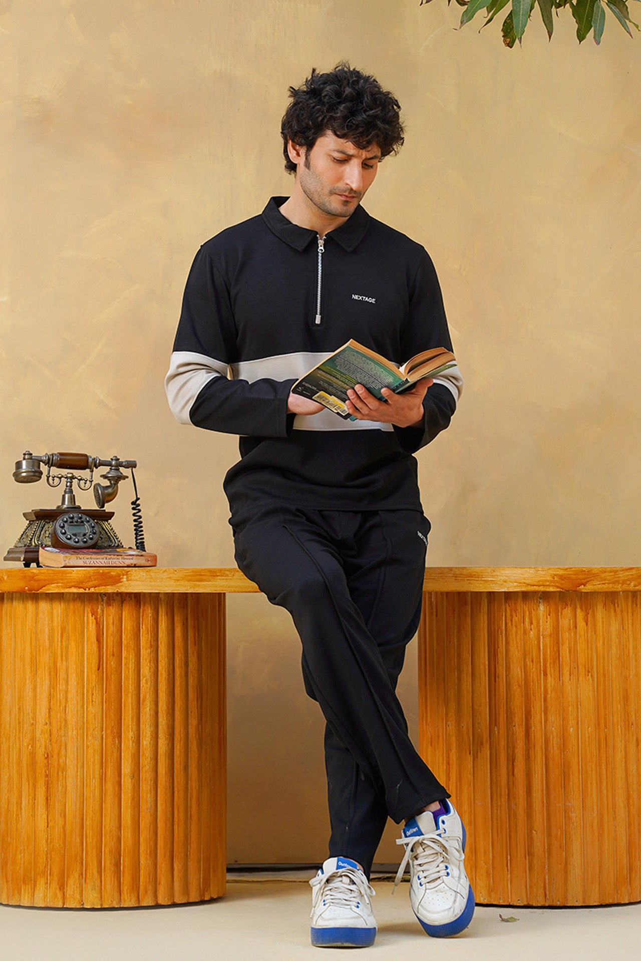 Nextage Sand Stripe Half Zip Tracksuit