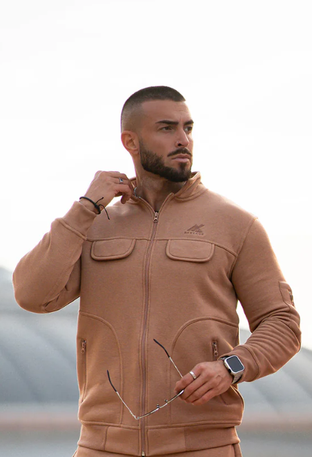 Nextage Slogan Camel Cargo Shirt