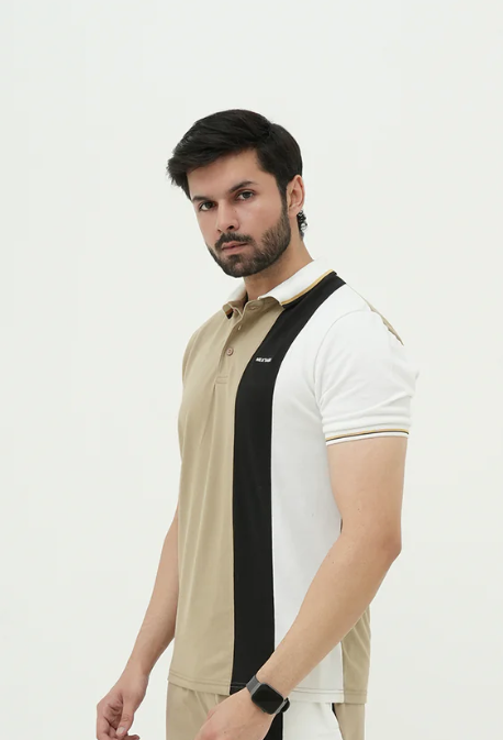 Nextage Sand Stripe Polo Shirt