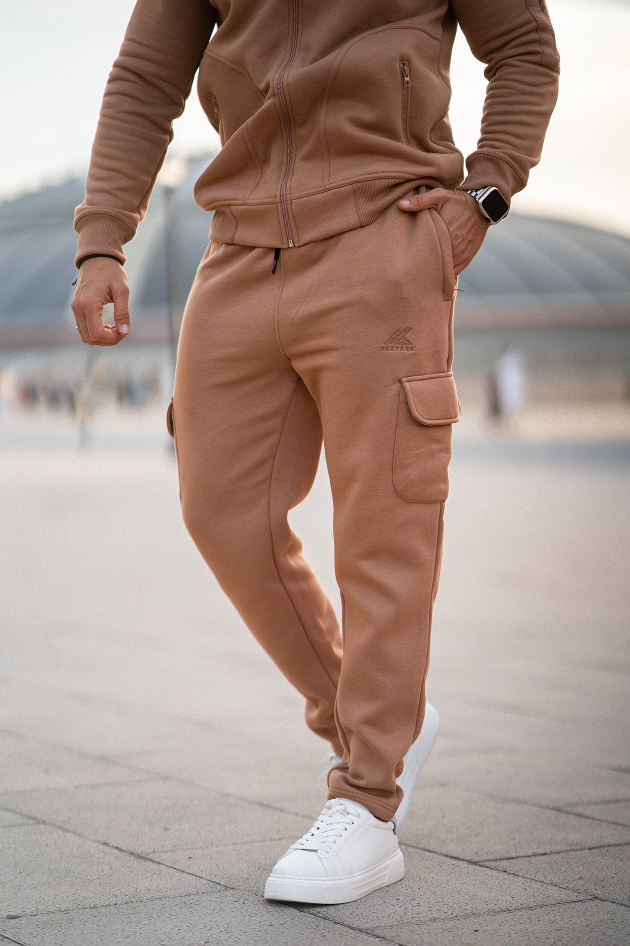 Nextage Slogan Camel Cargo Tracksuit