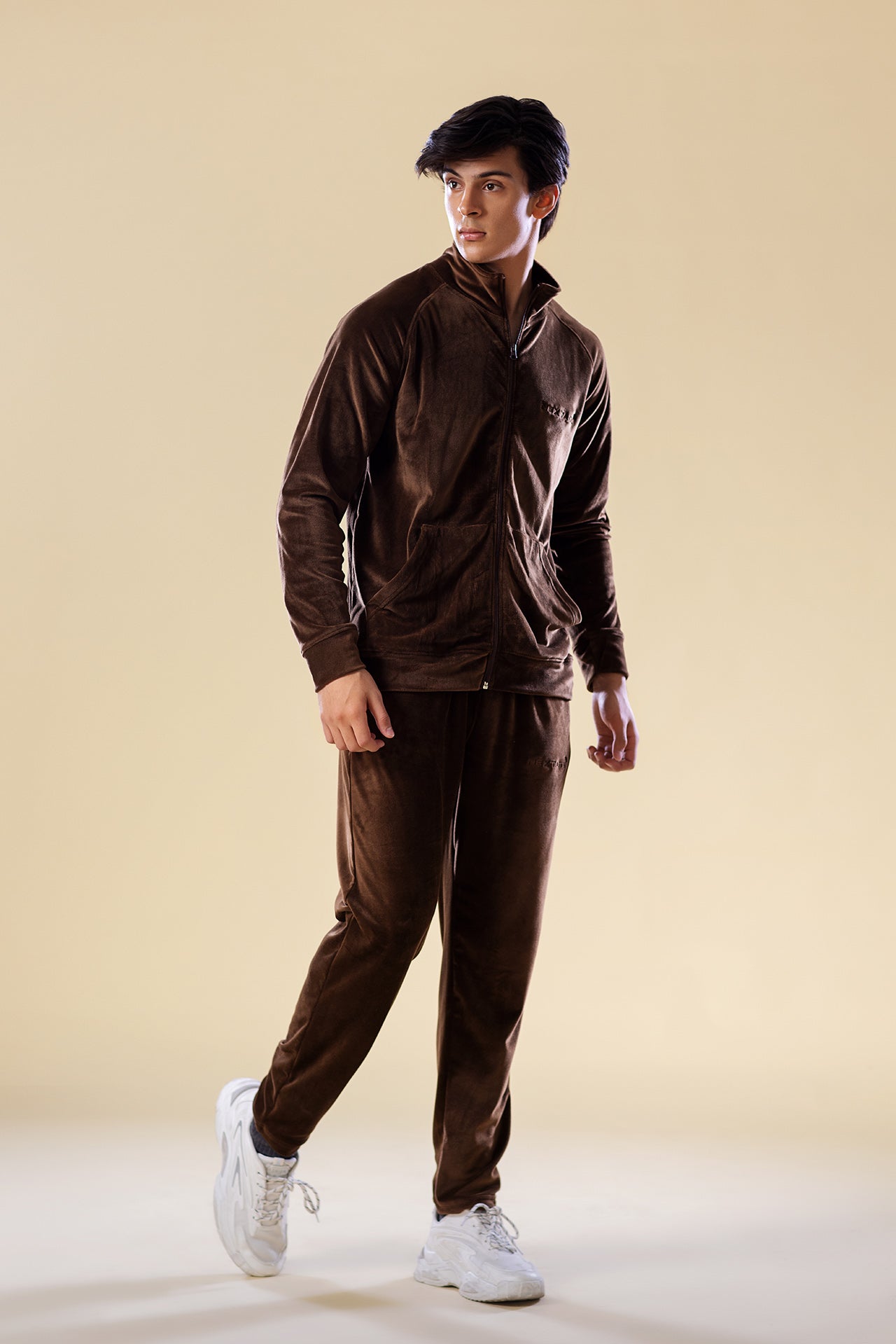 chocolate nextage slogan velour tracksuit for men, next age track suit,