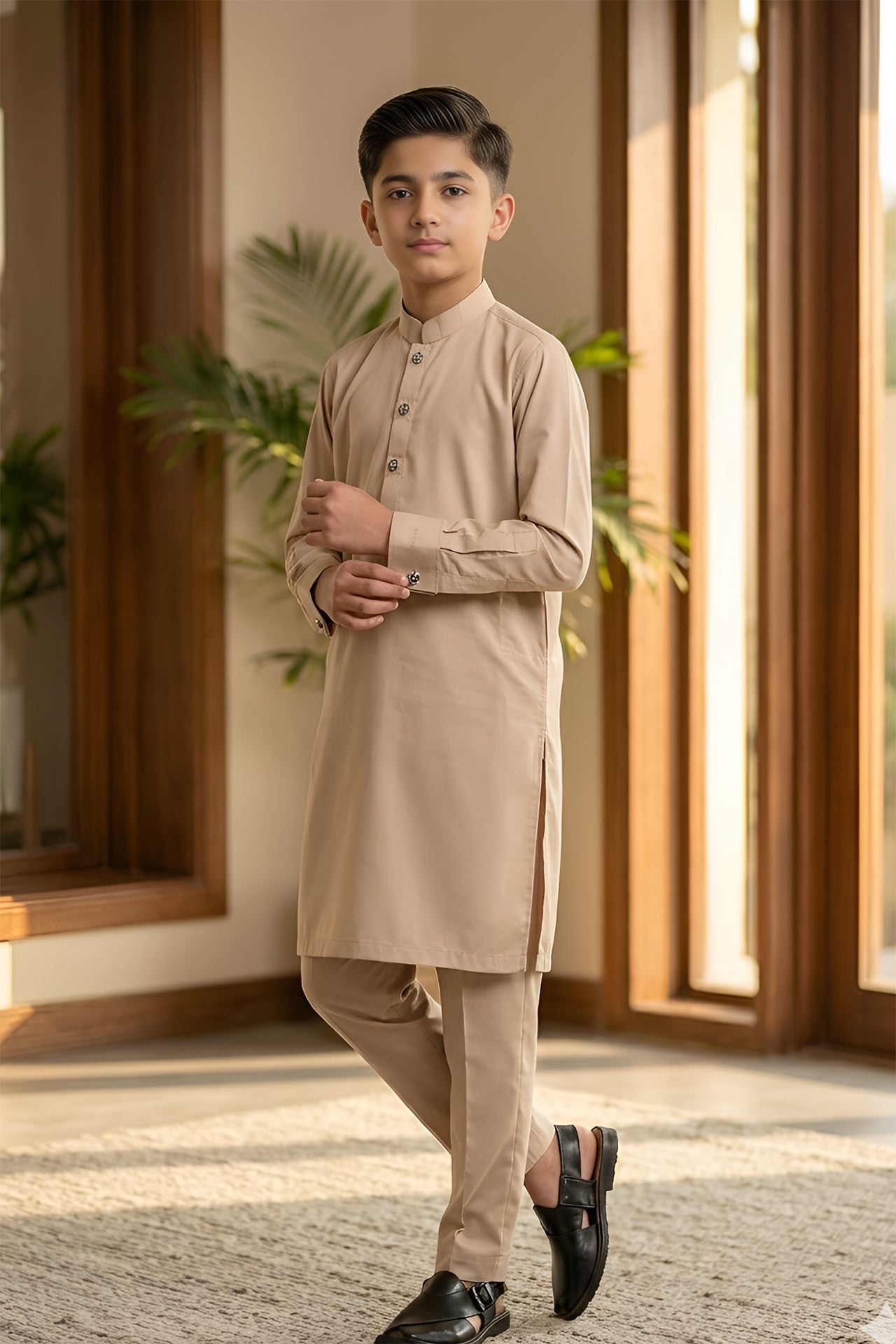 desert beige shalwar kameez kids