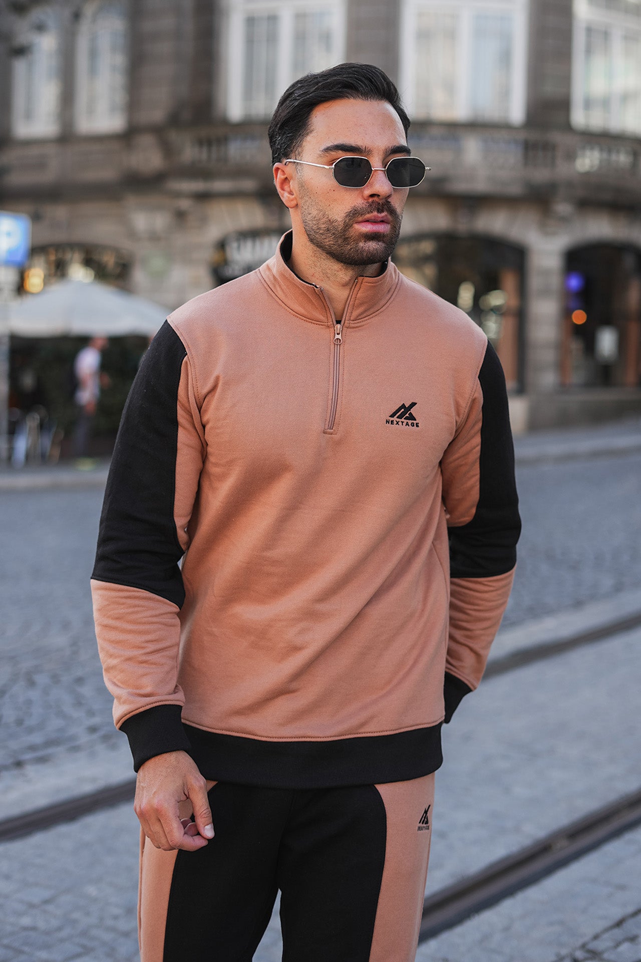 Nextage Tan Cotton Fleece Tracksuit