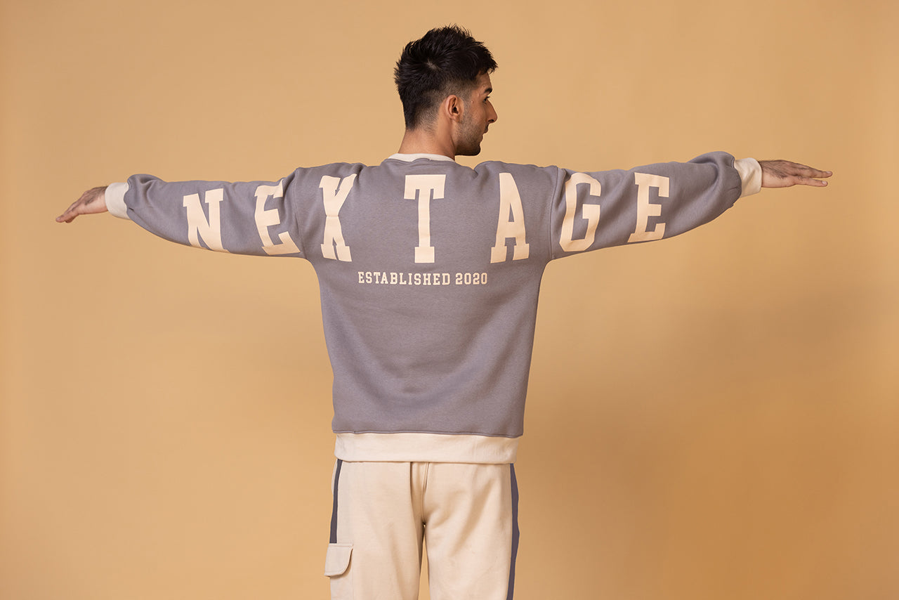 nextage back print moss grey overiszed tracksuit, clothing store for men,