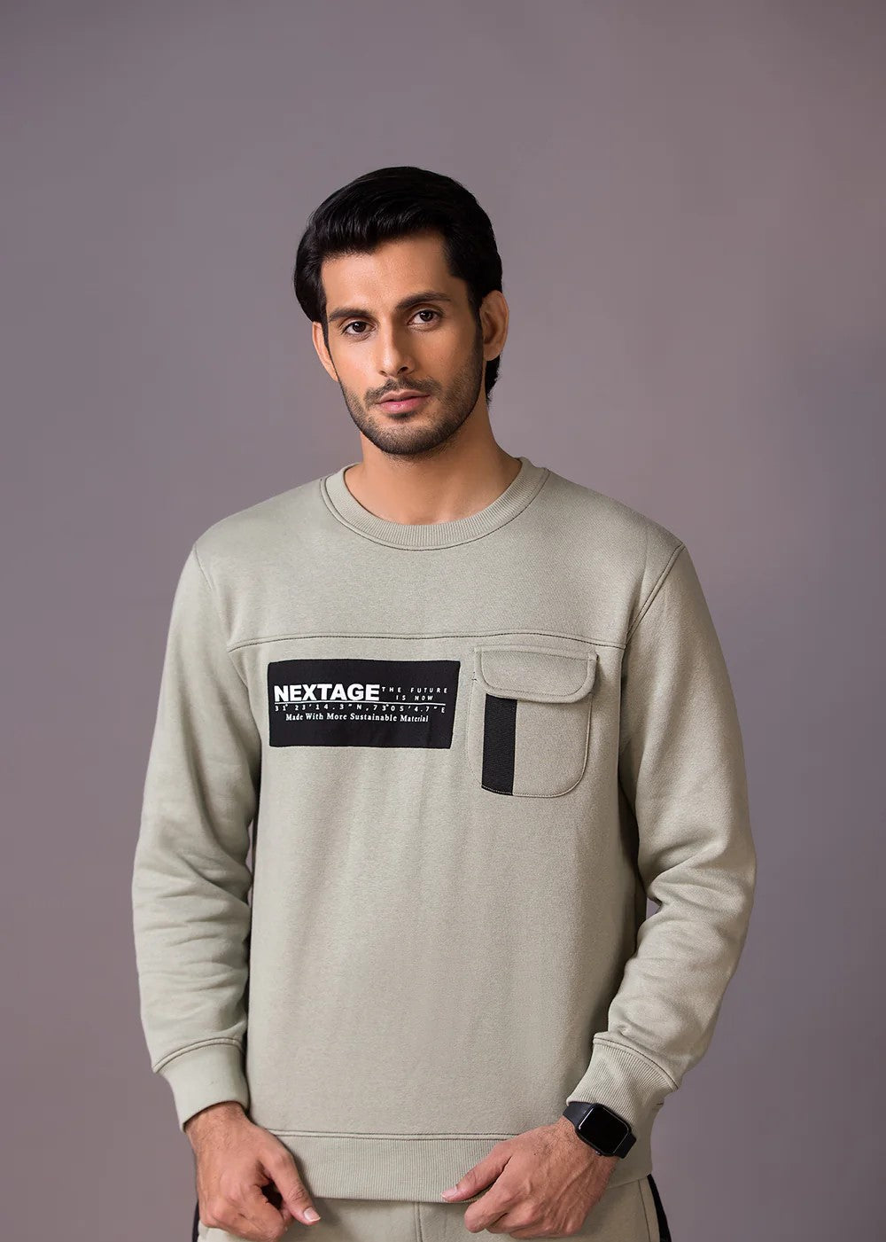 Nextage Sage Cargo Fleece Shirt