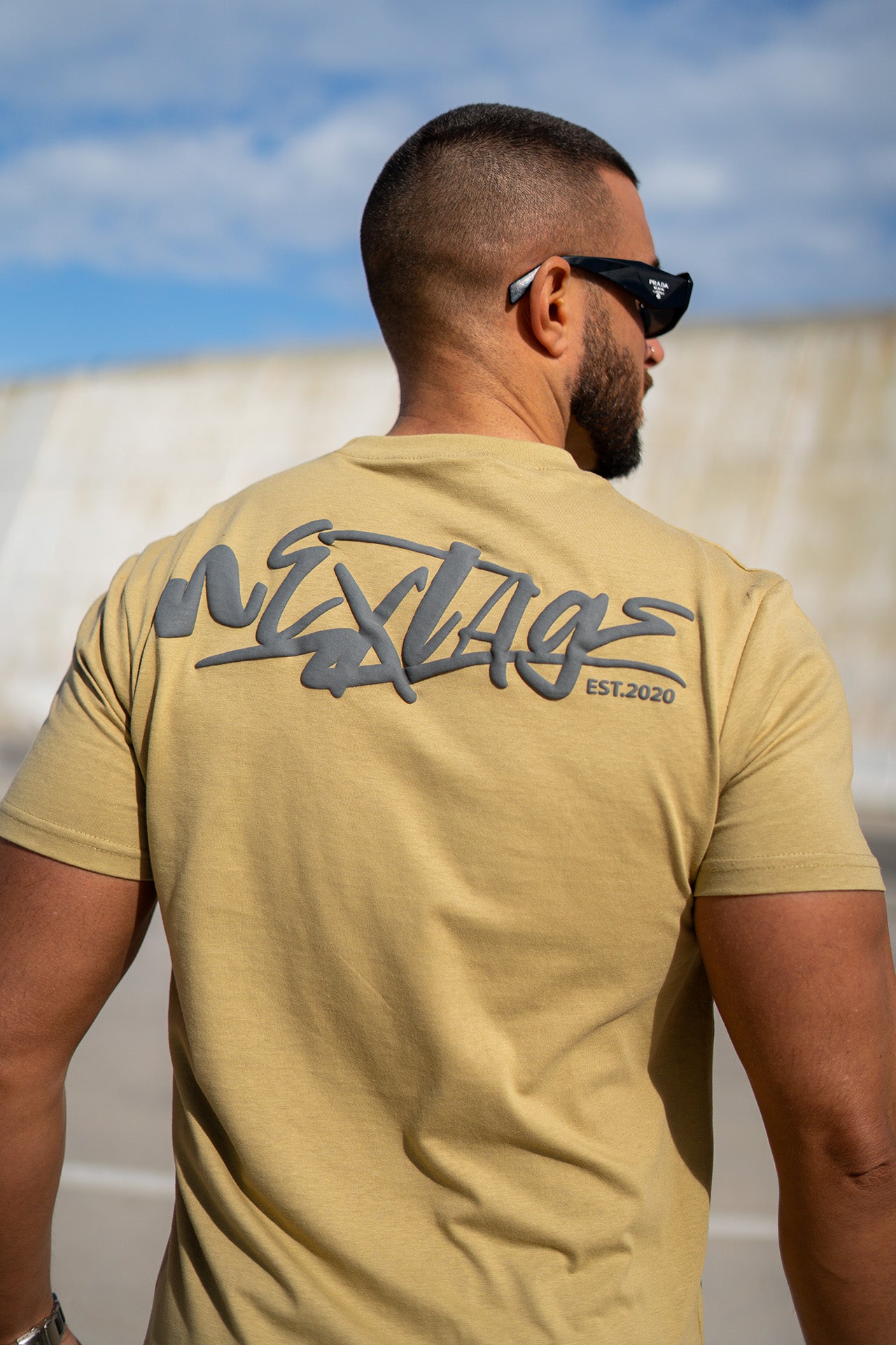 Nextage Khaki Puff Print Slogan Tracksuit