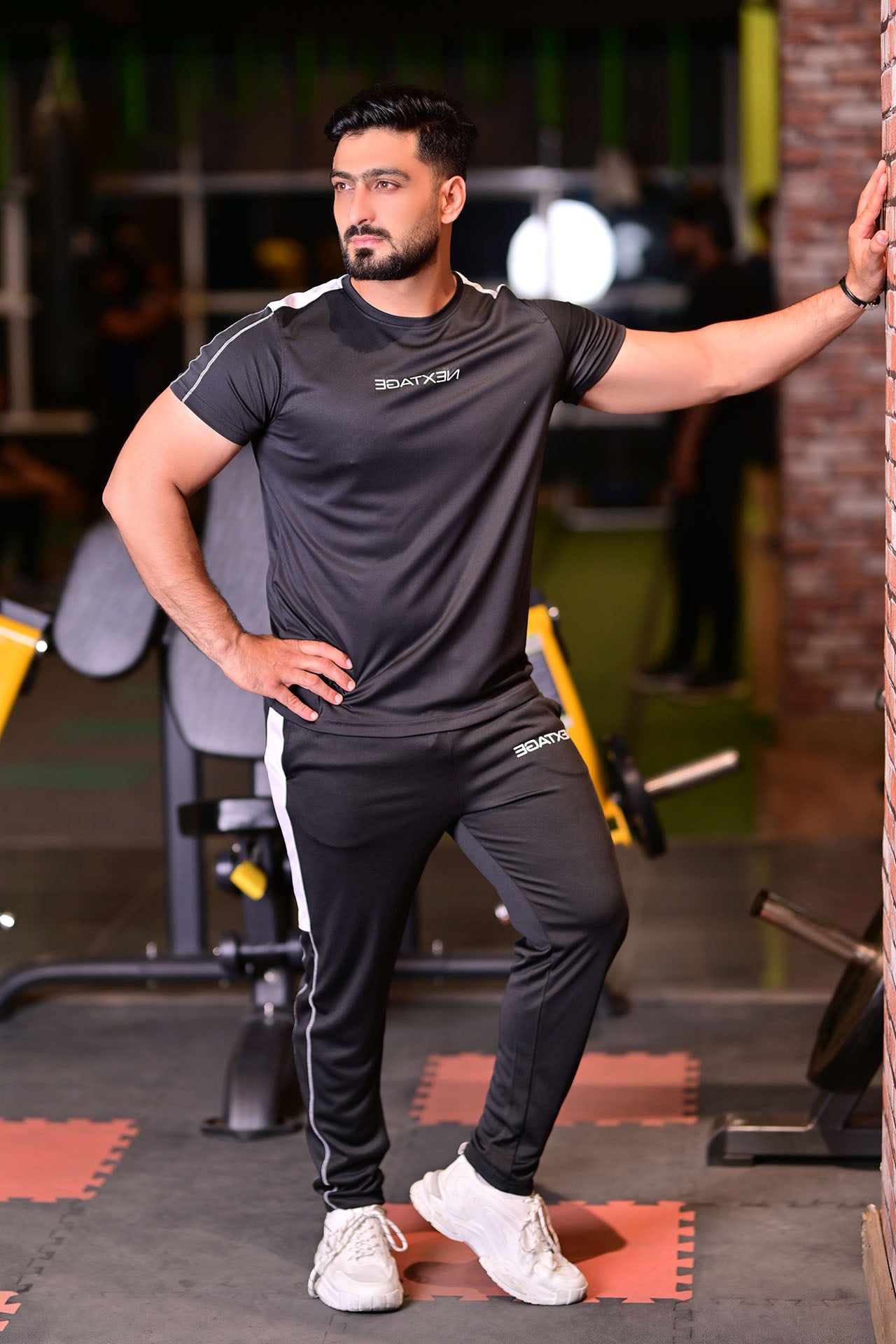 NEXTAGE Mirror Slogan Dri-Fit Tracksuit Fitness Sportswear