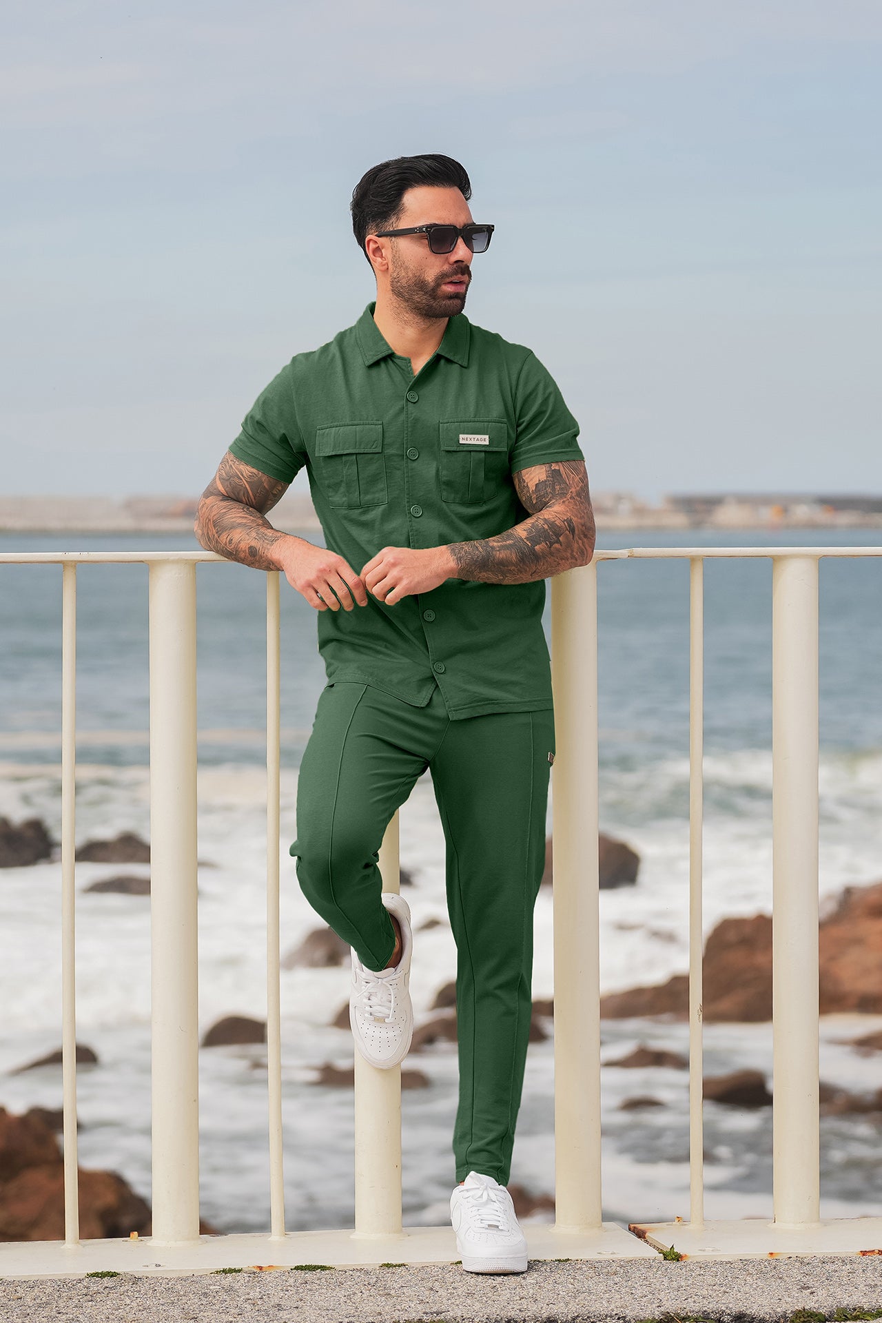 Nextage Front Pocket Detail Rifle Green Tracksuit