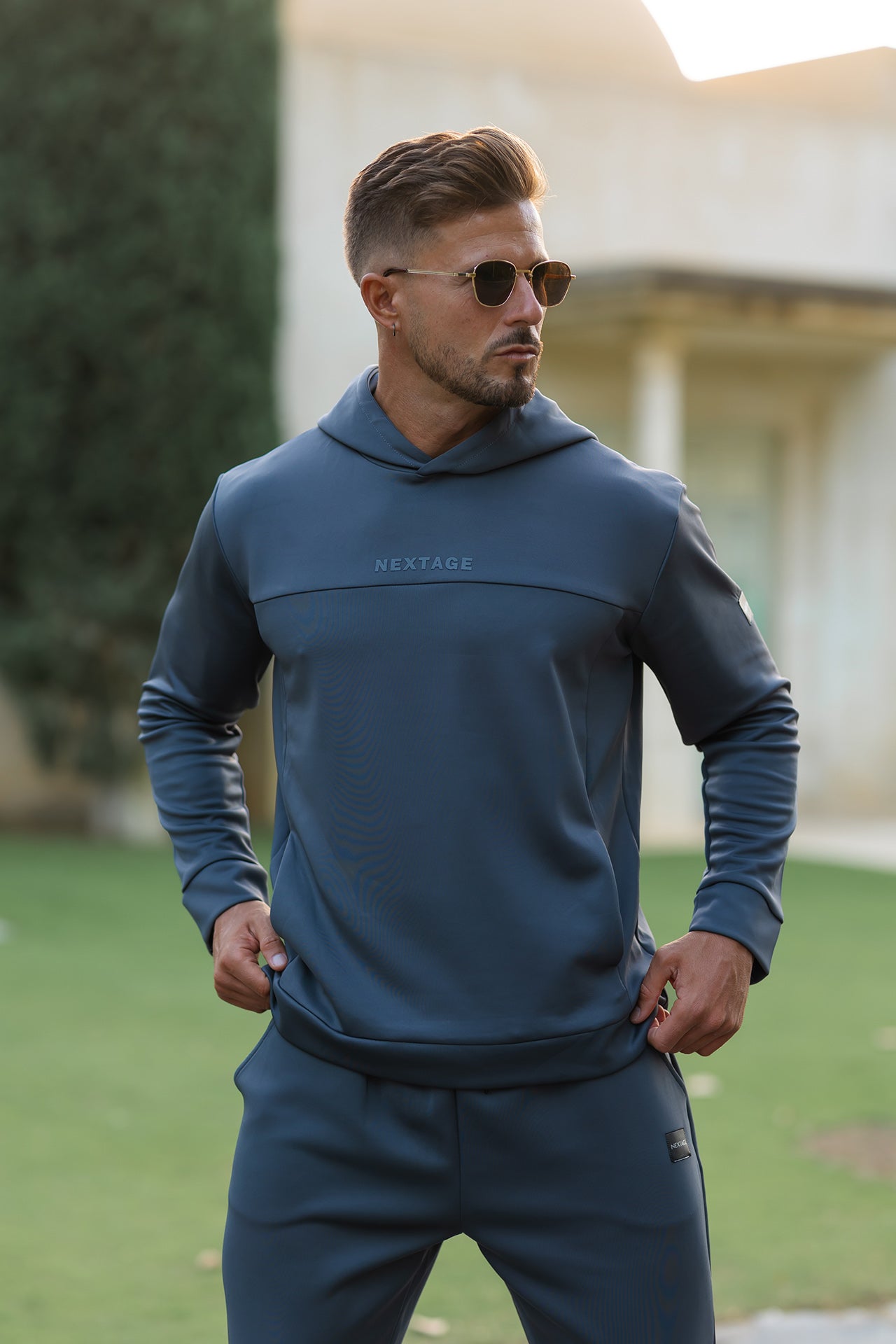 Nextage Steel Grey Premium Scuba Hoodie Tracksuit