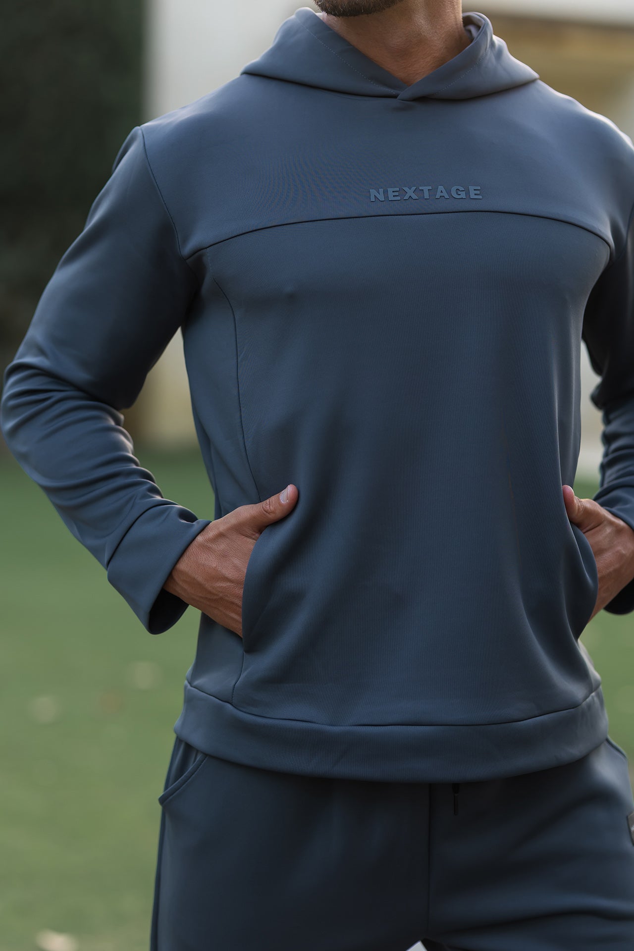 Nextage Steel Grey Premium Scuba Hoodie Tracksuit