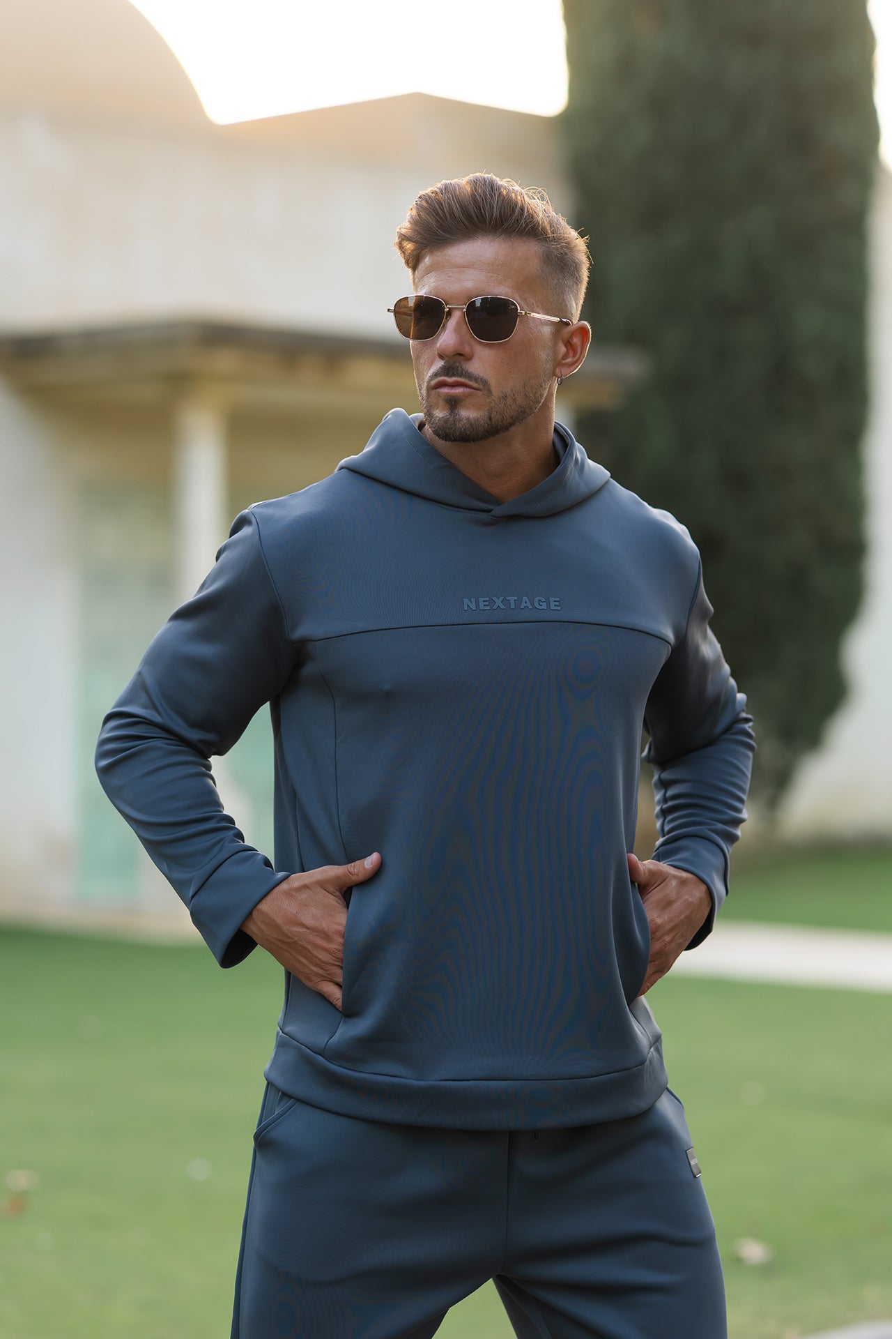 Nextage Steel Grey Premium Scuba Hoodie Tracksuit