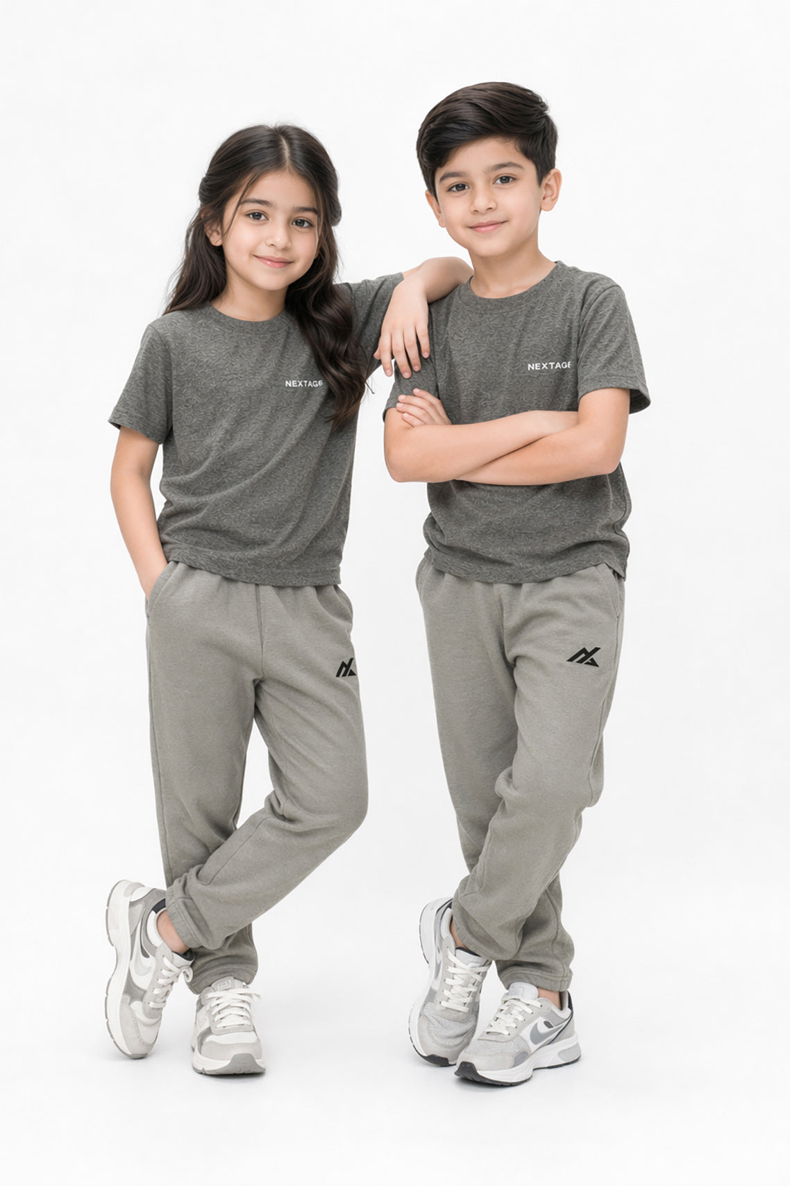 Nextage Kids Charcoal Marl Grey Tracksuit Image 3