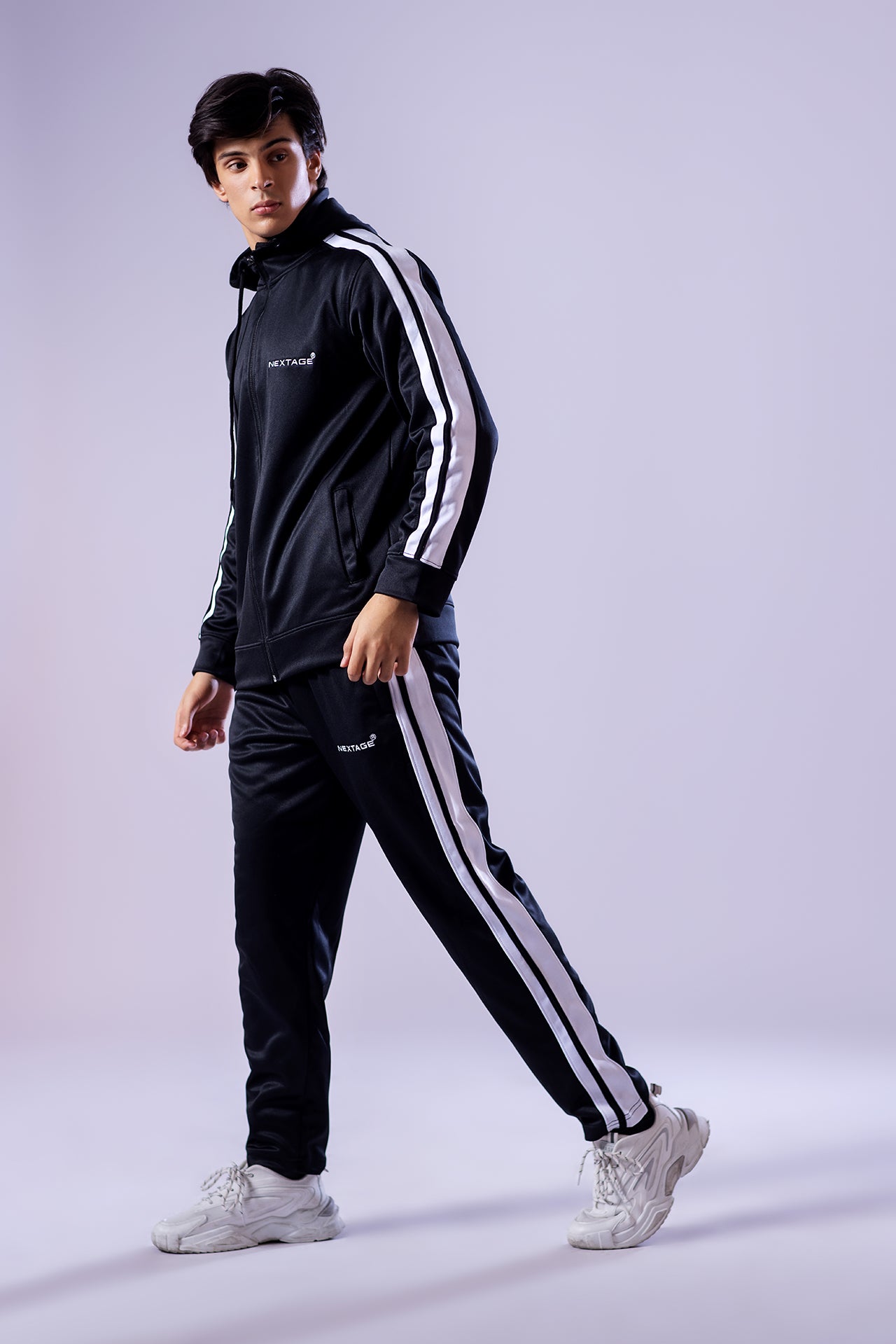 Nextage: Black Hoodie Ultimate Winter Tracksuit Black Hoodied