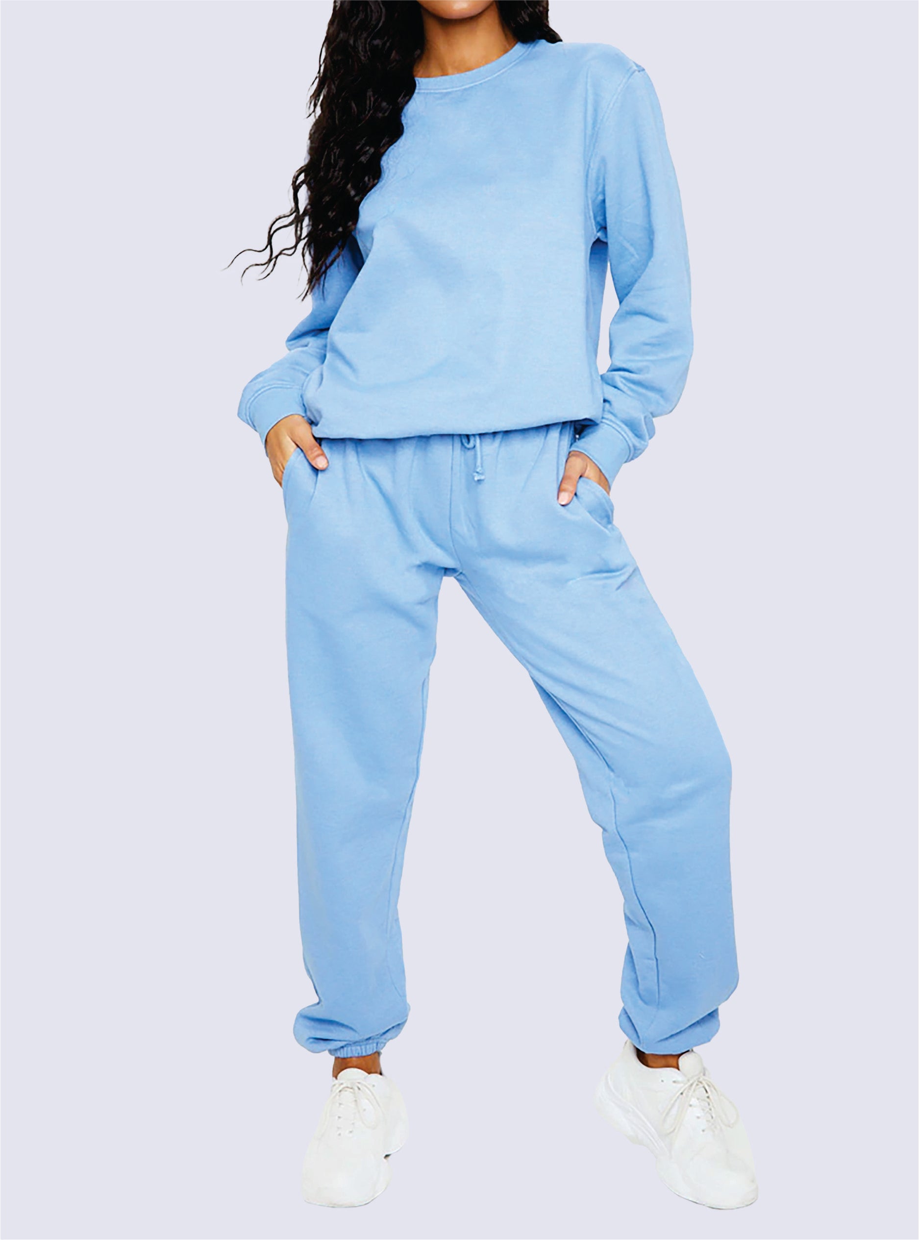 Blue Oversized Sweatshirt & Oversized Cuffed Joggers,