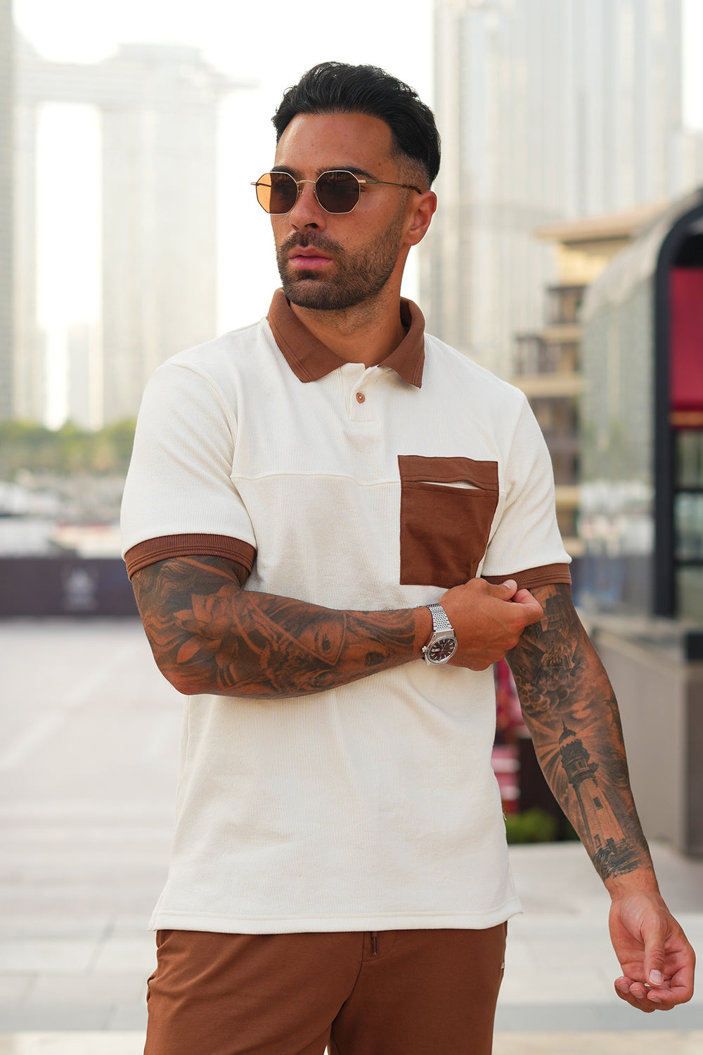 Nextage Off-White Slub Textured Shirt