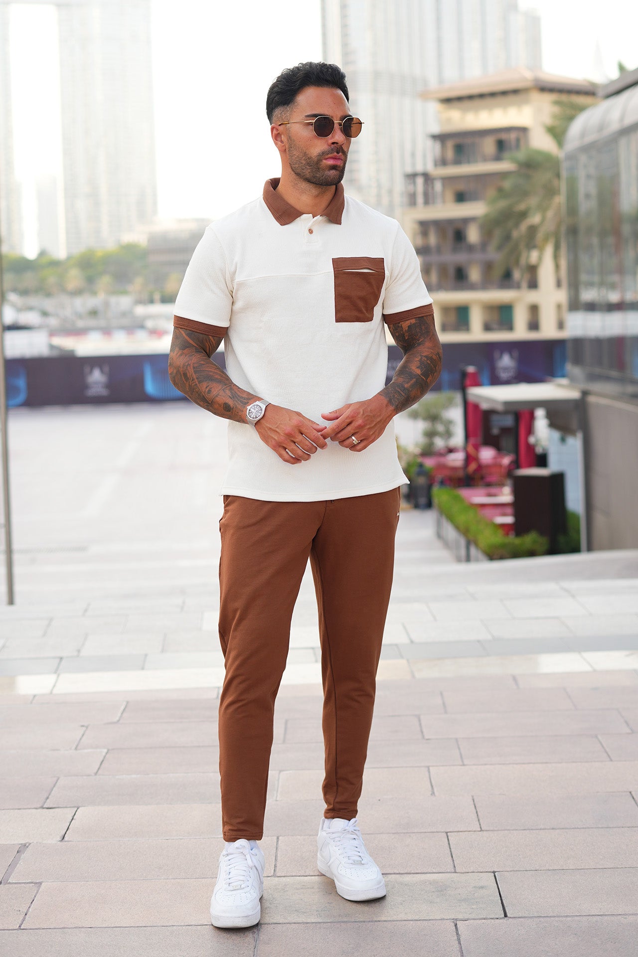 Nextage Off-White Slub Textured Tracksuit