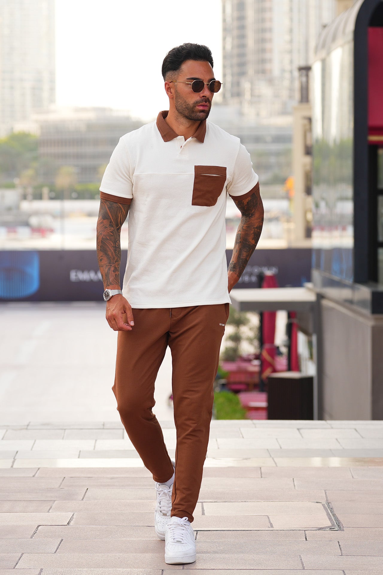 Nextage Off-White Slub Textured Tracksuit