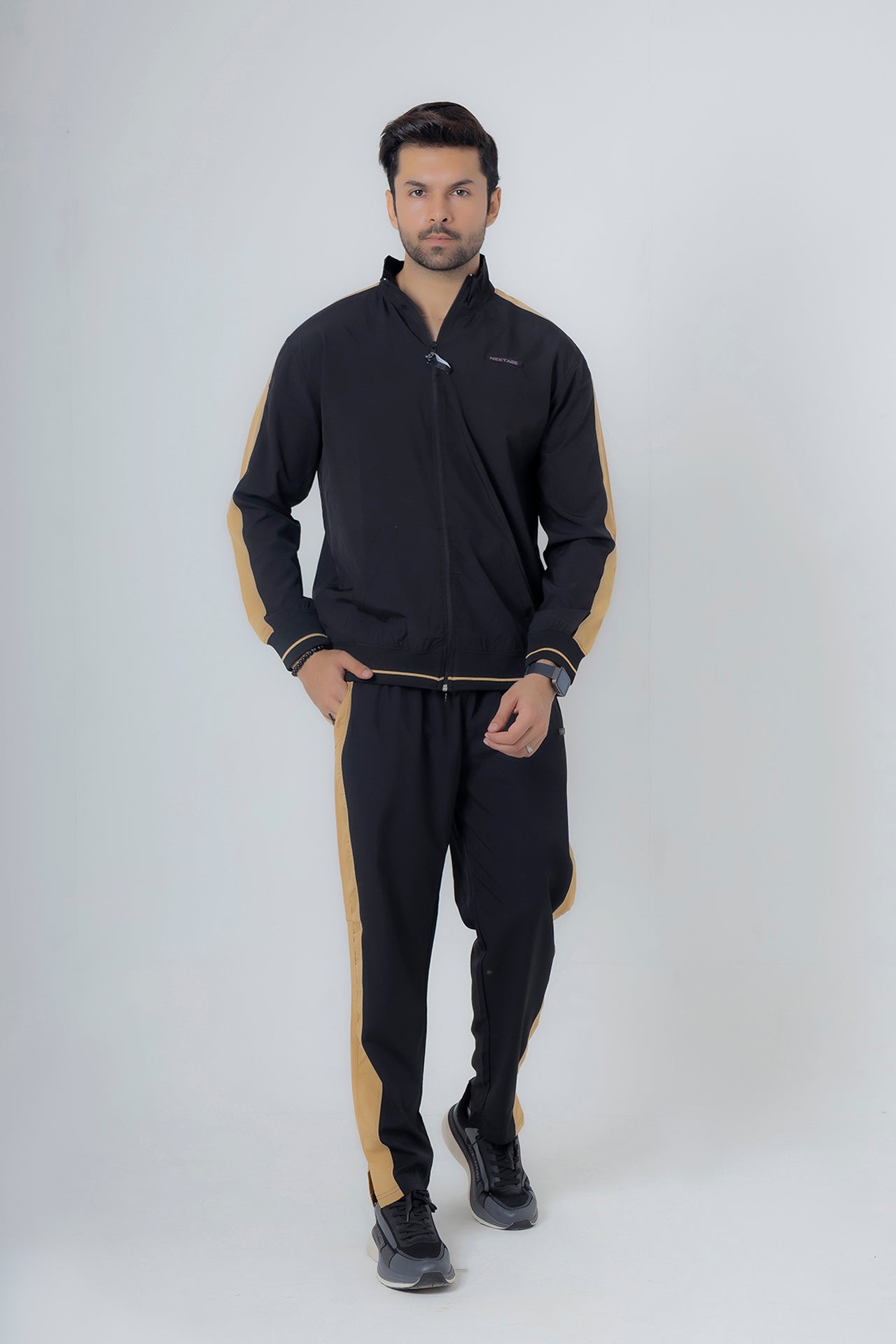 Nextage Black Side Panel Micro Training Tracksuit