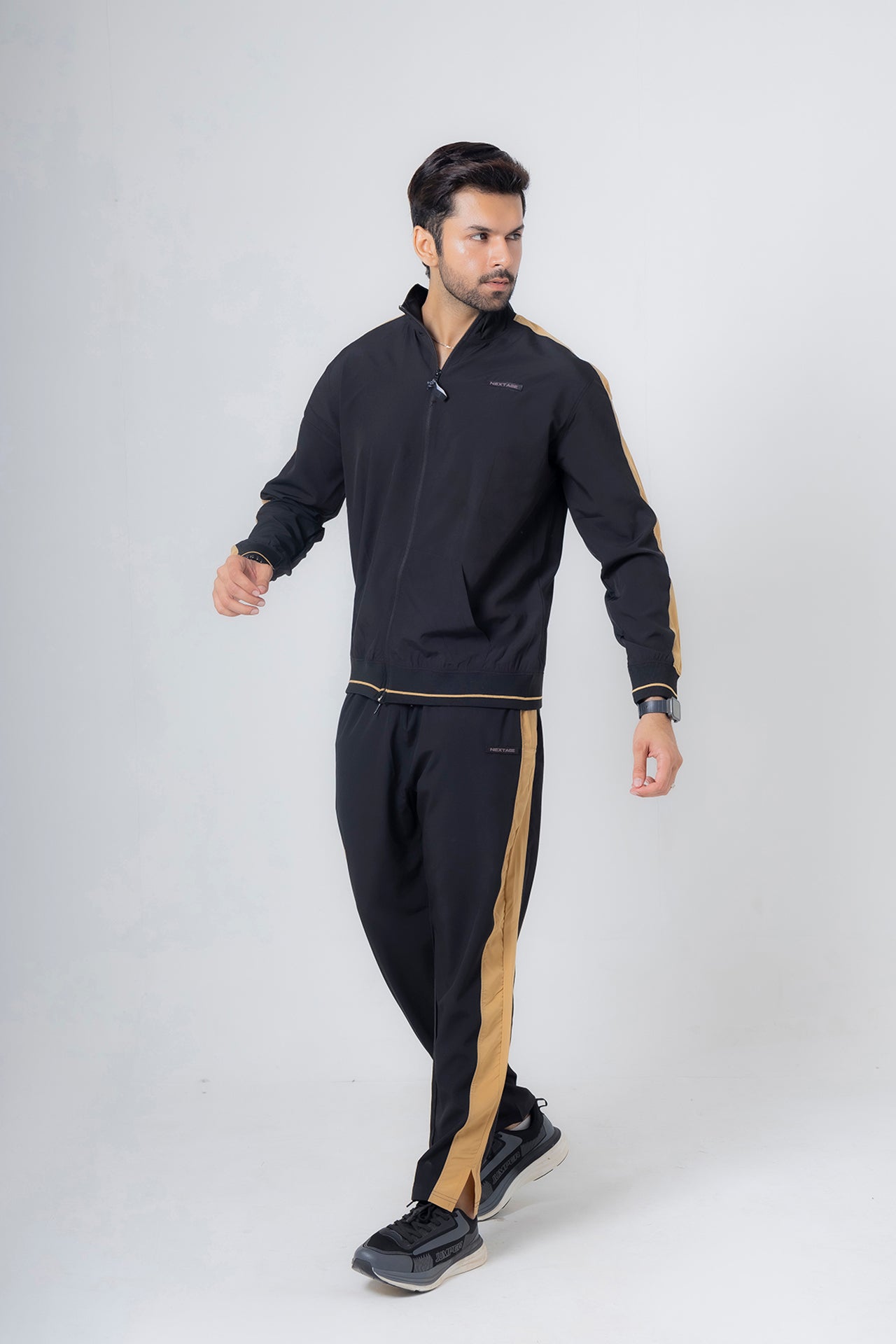 Nextage Black Side Panel Micro Training Tracksuit
