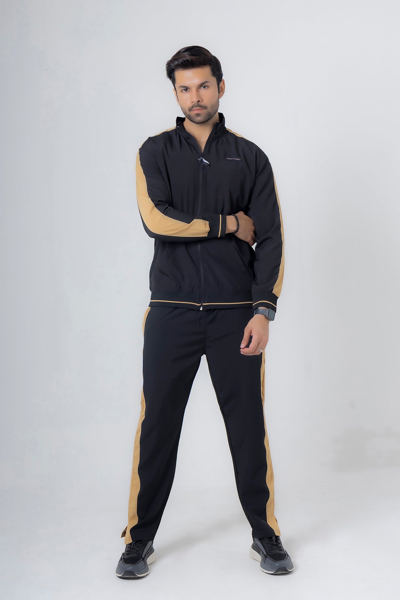 Nextage Black Side Panel Micro Training Tracksuit