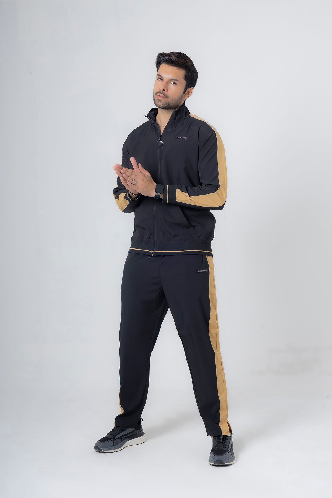 Nextage Black Side Panel Micro Training Tracksuit