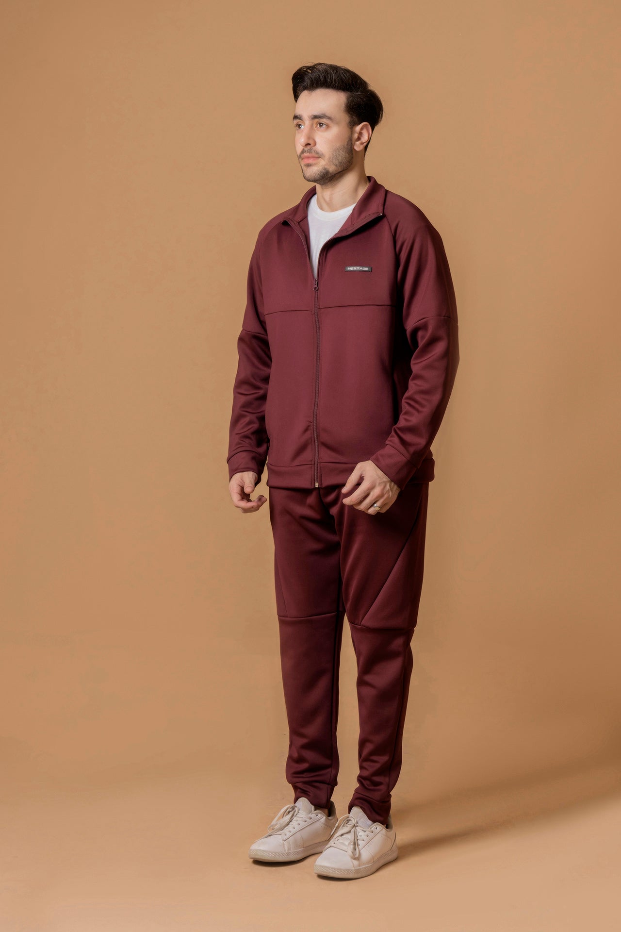 Nextage Maroon Scuba Seems Detail Tracksuit