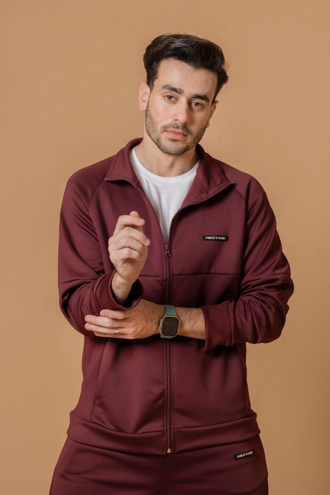 Nextage Maroon Scuba Seems Detail Tracksuit
