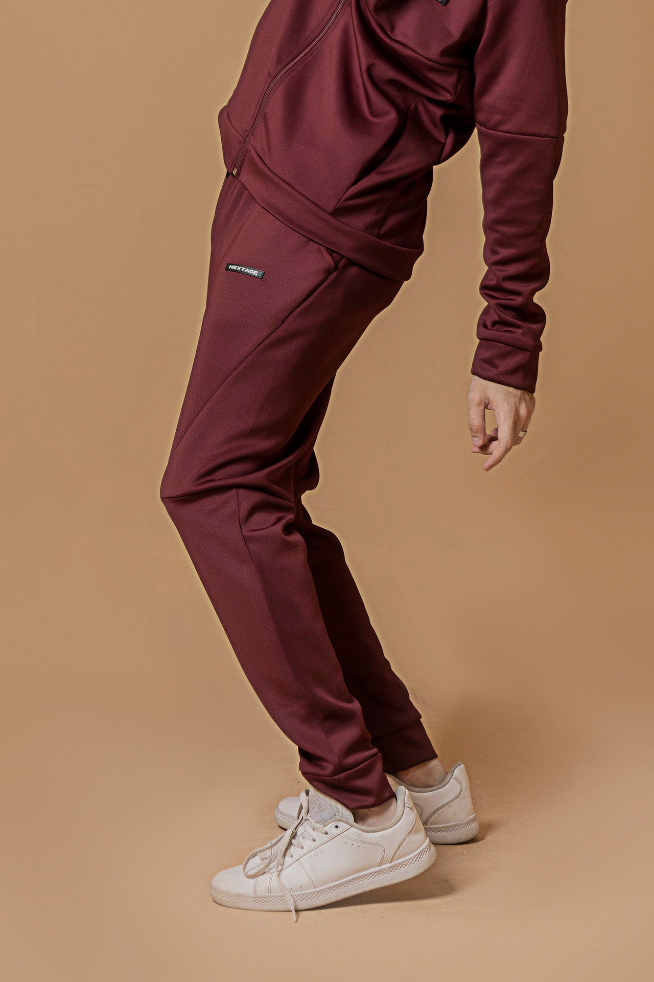 Nextage Maroon Scuba Seems Detail Trouser