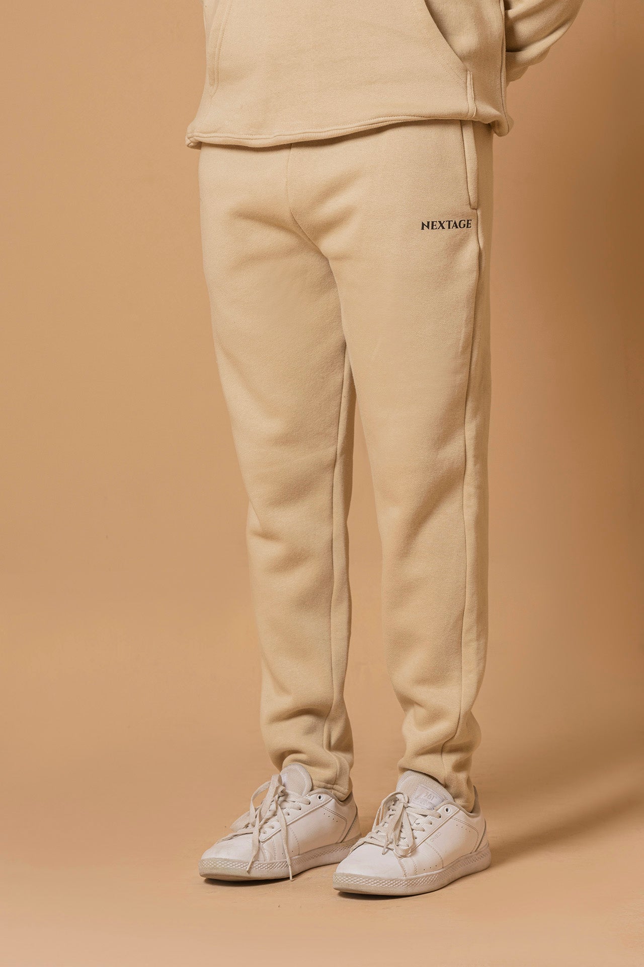 Oatmeal Unique Zipper Slogan Trouser