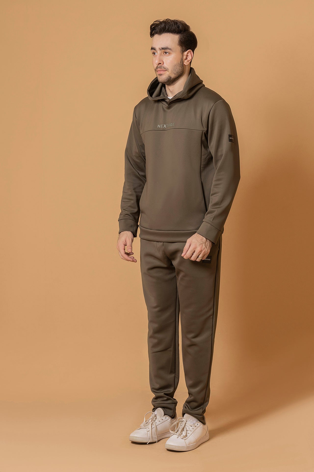 Nextage Olive Scuba Hooded Seems Detail Tracksuit