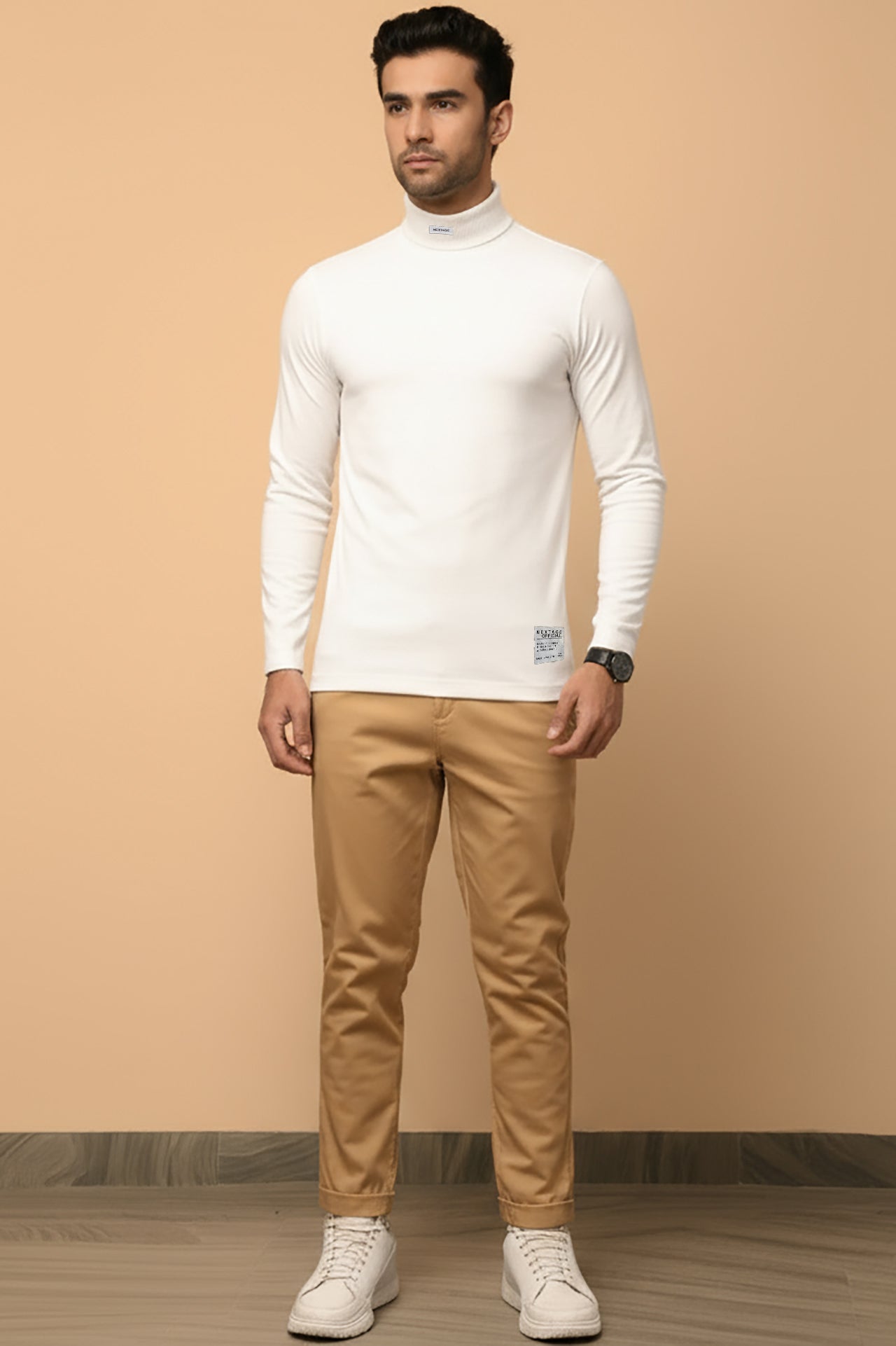 Nextage Essential Cotton Rib Turtleneck