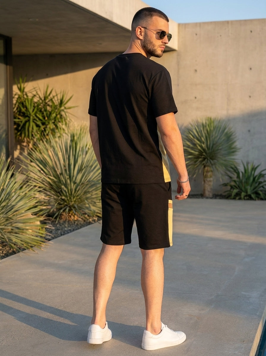 Nextage Black Beige Short Set