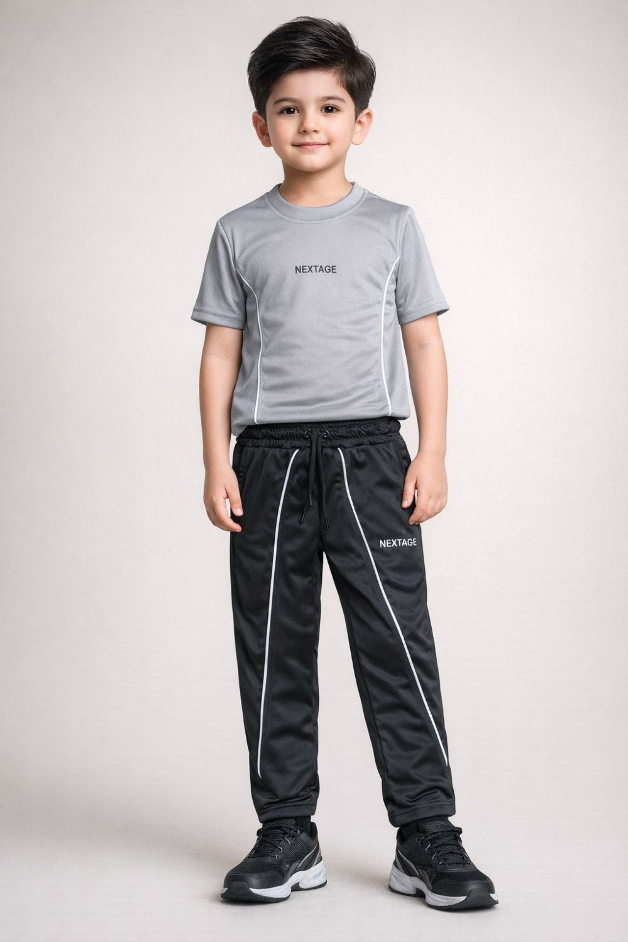 Nextage Kids Sports Grey Black Tracksuit | Nextage Pakistan
