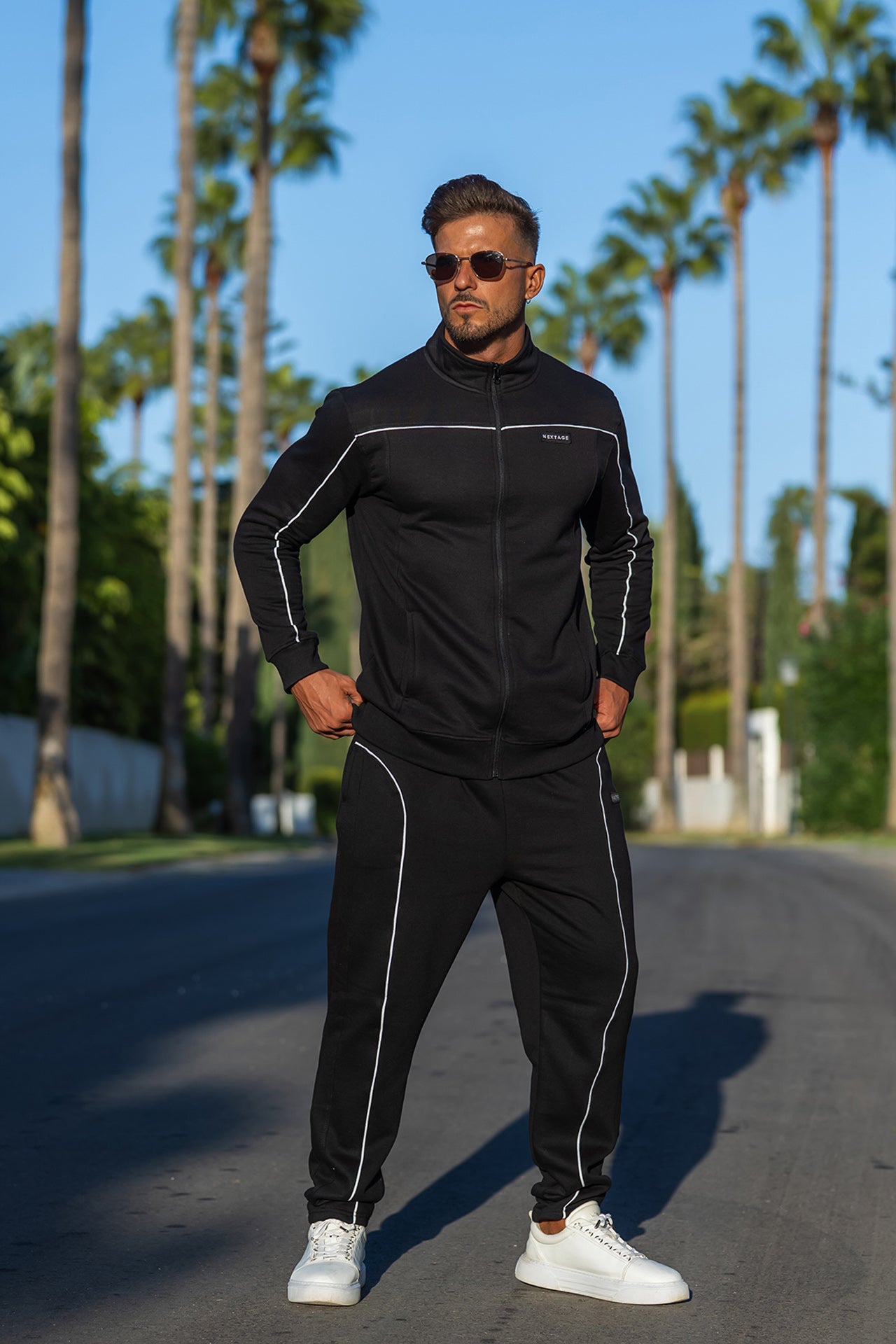 Nextage Black Piping Detail Premium Tracksuit
