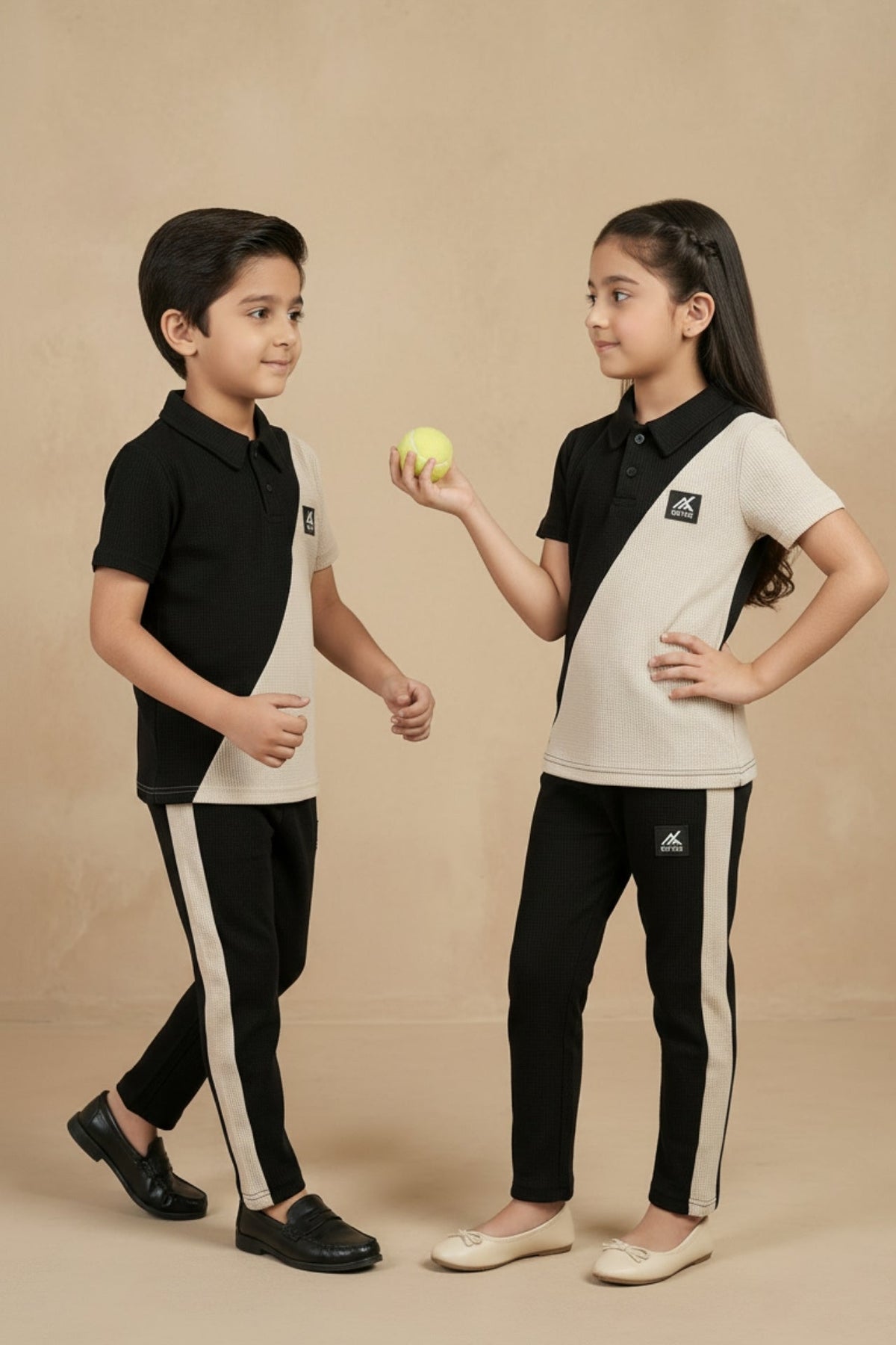 Nextage Kids Waffle Knit Polo Tracksuit Image 3