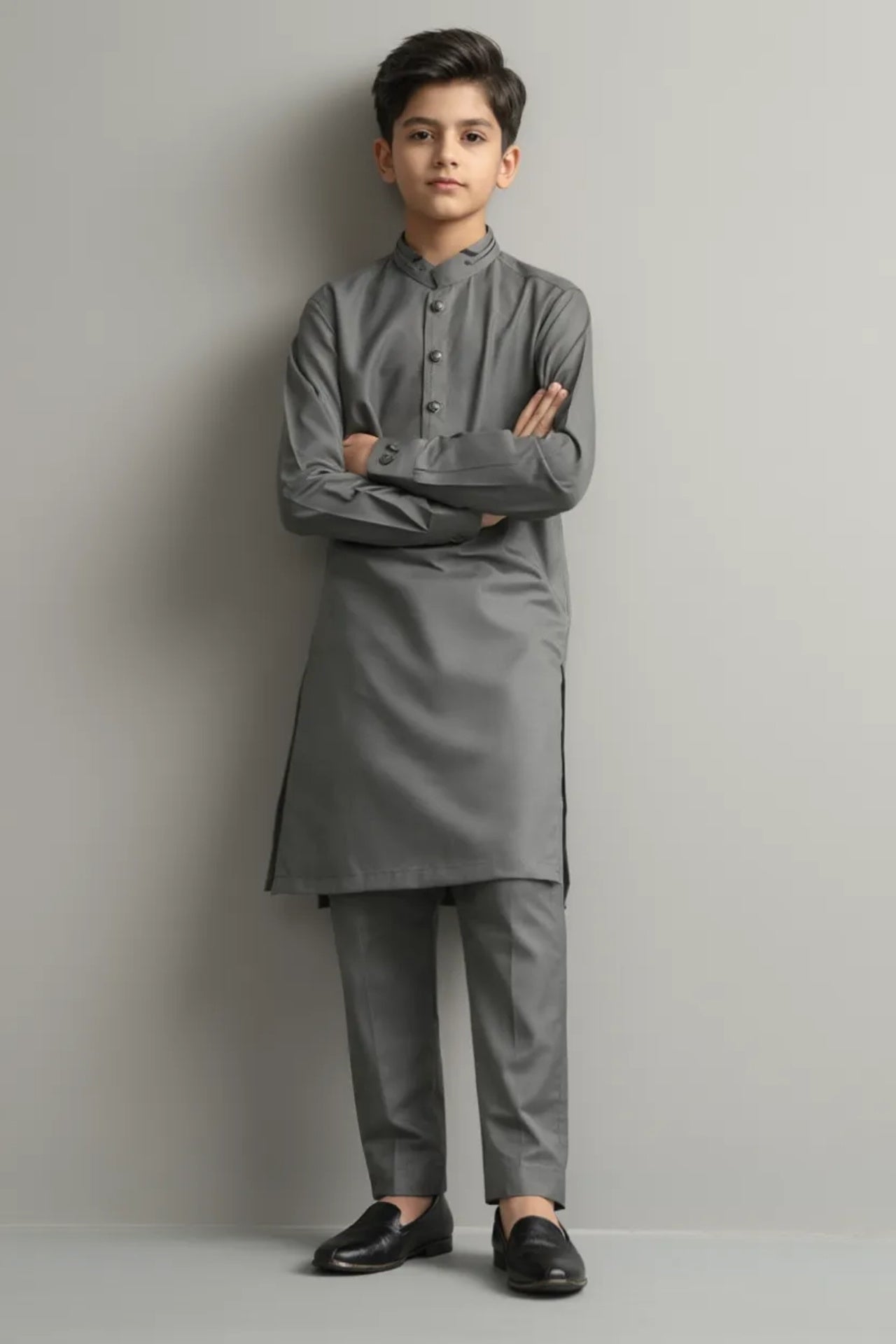 Nextage Kids Classic Grey Kurta Shalwar Set Image 3