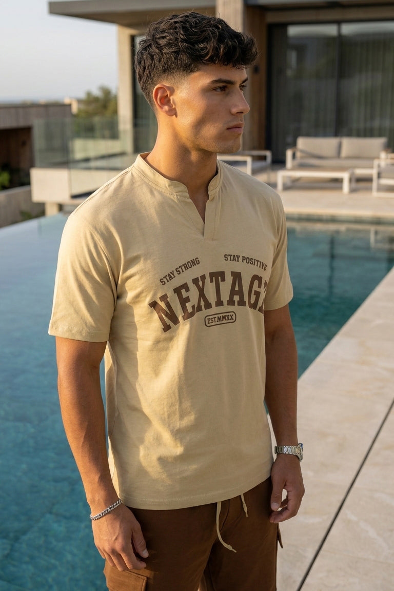 Nextage Sand Beige Cargo Short Set