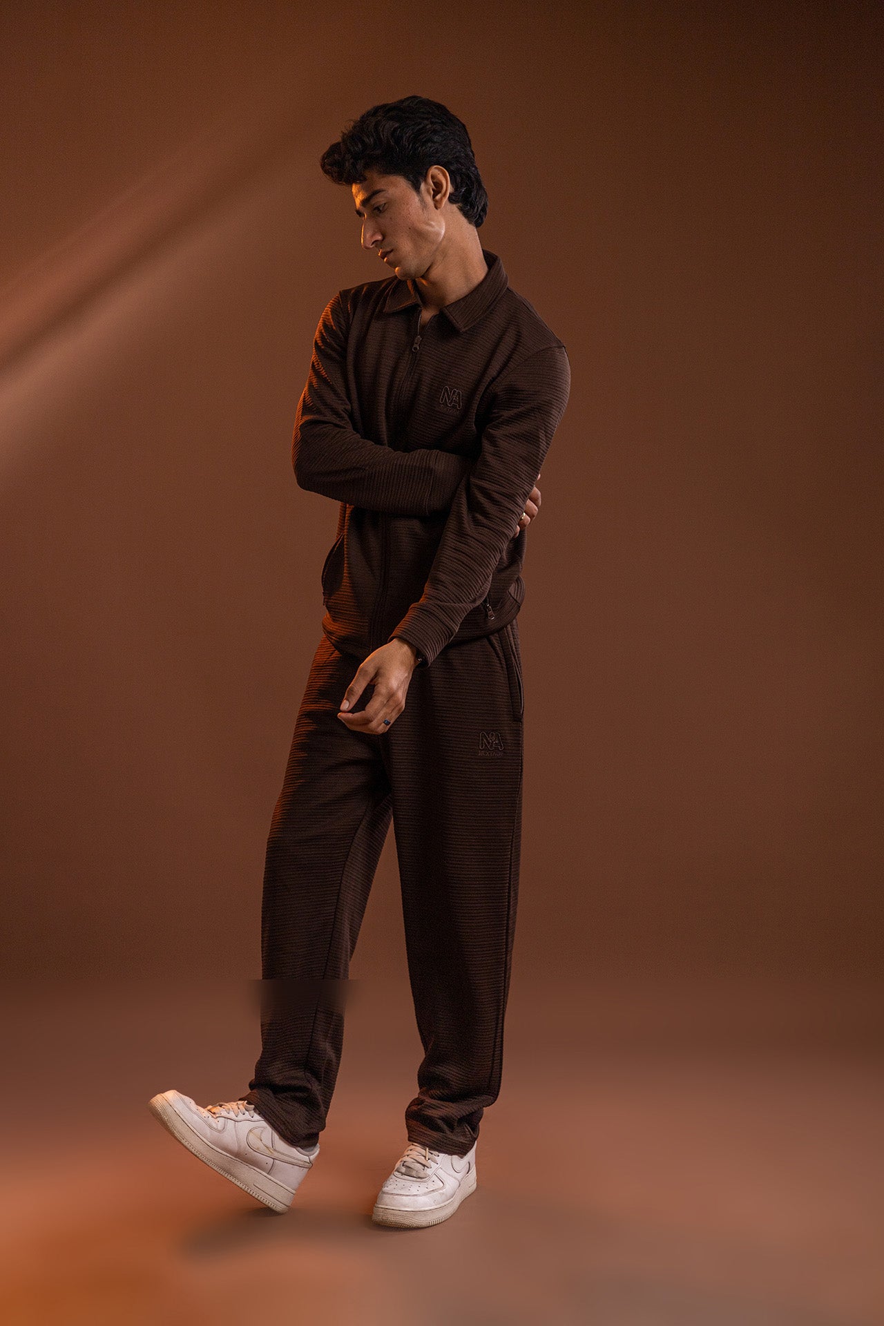 Nextage Classic Textured Brown Tracksuit