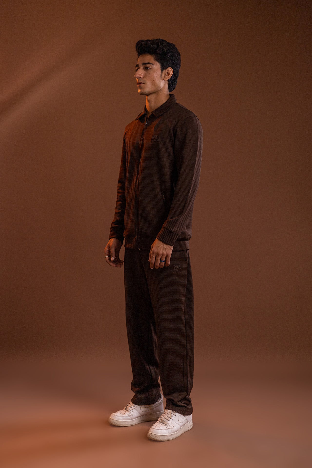 Nextage Classic Textured Brown Tracksuit