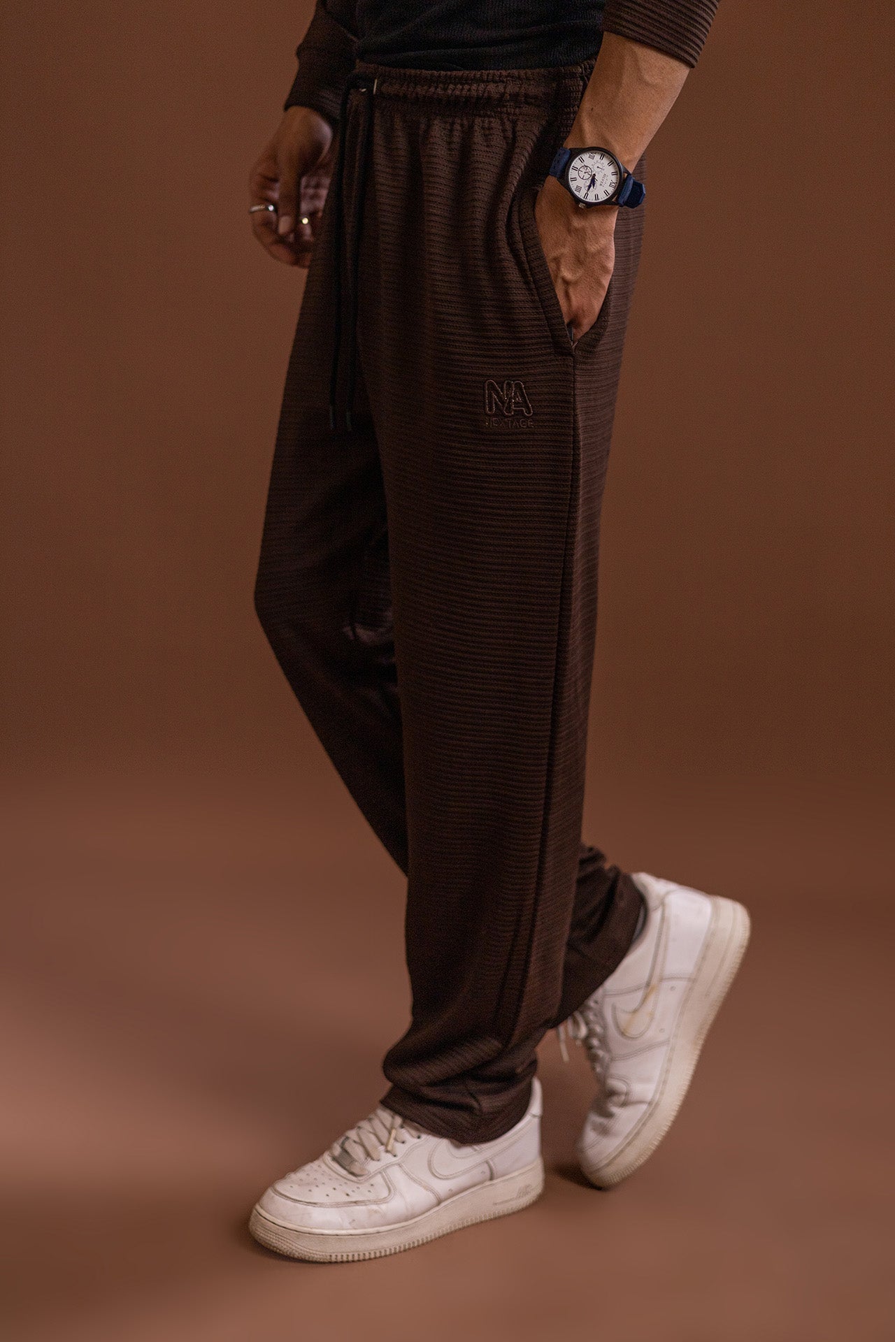 Nextage Classic Textured Brown Tracksuit