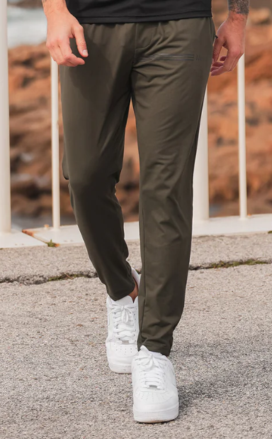 Nextage Black Olive Contras Luxe Stretch Trouser