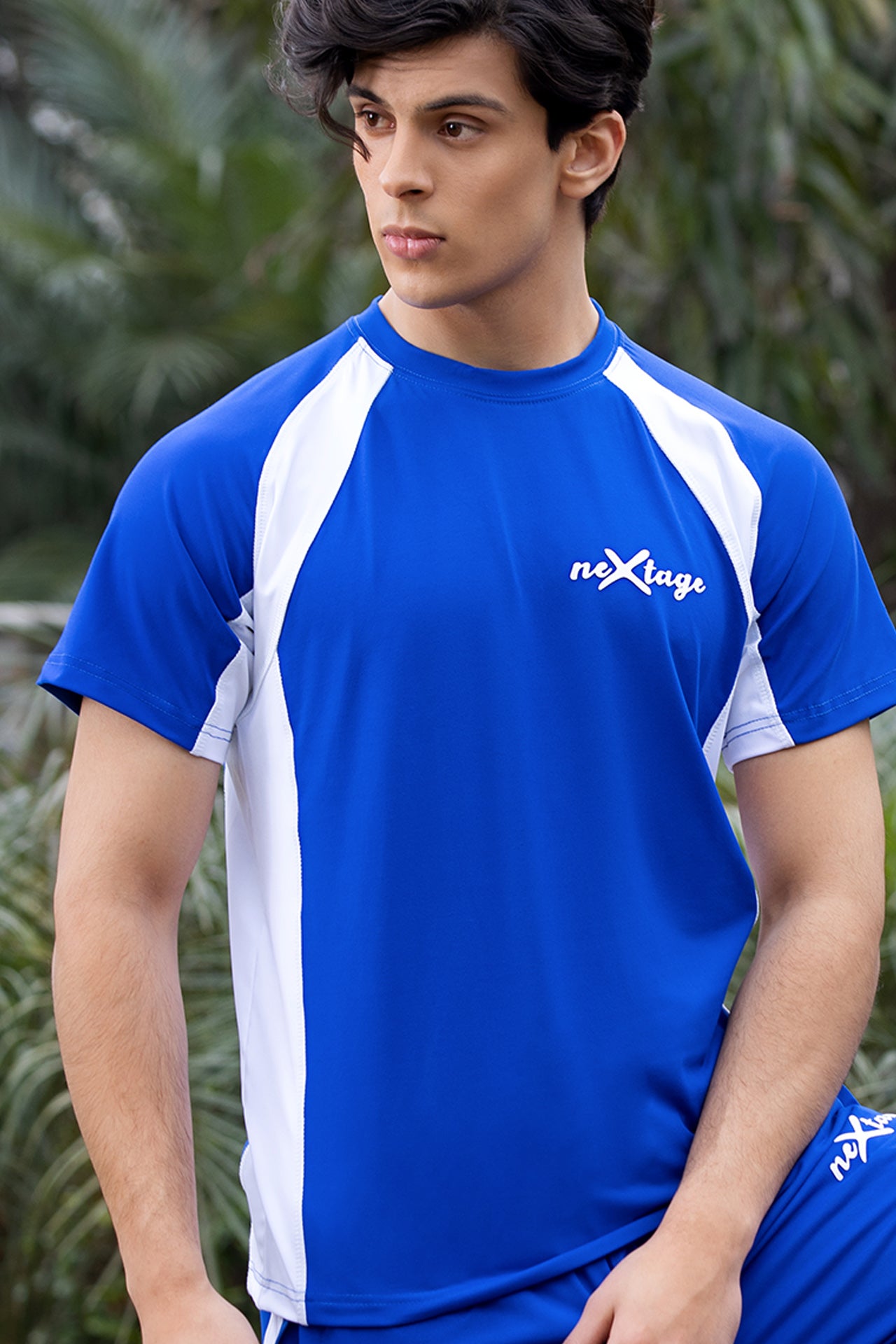 NEXTAGE SLOGAN ROYAL BLUE T-SHIRT