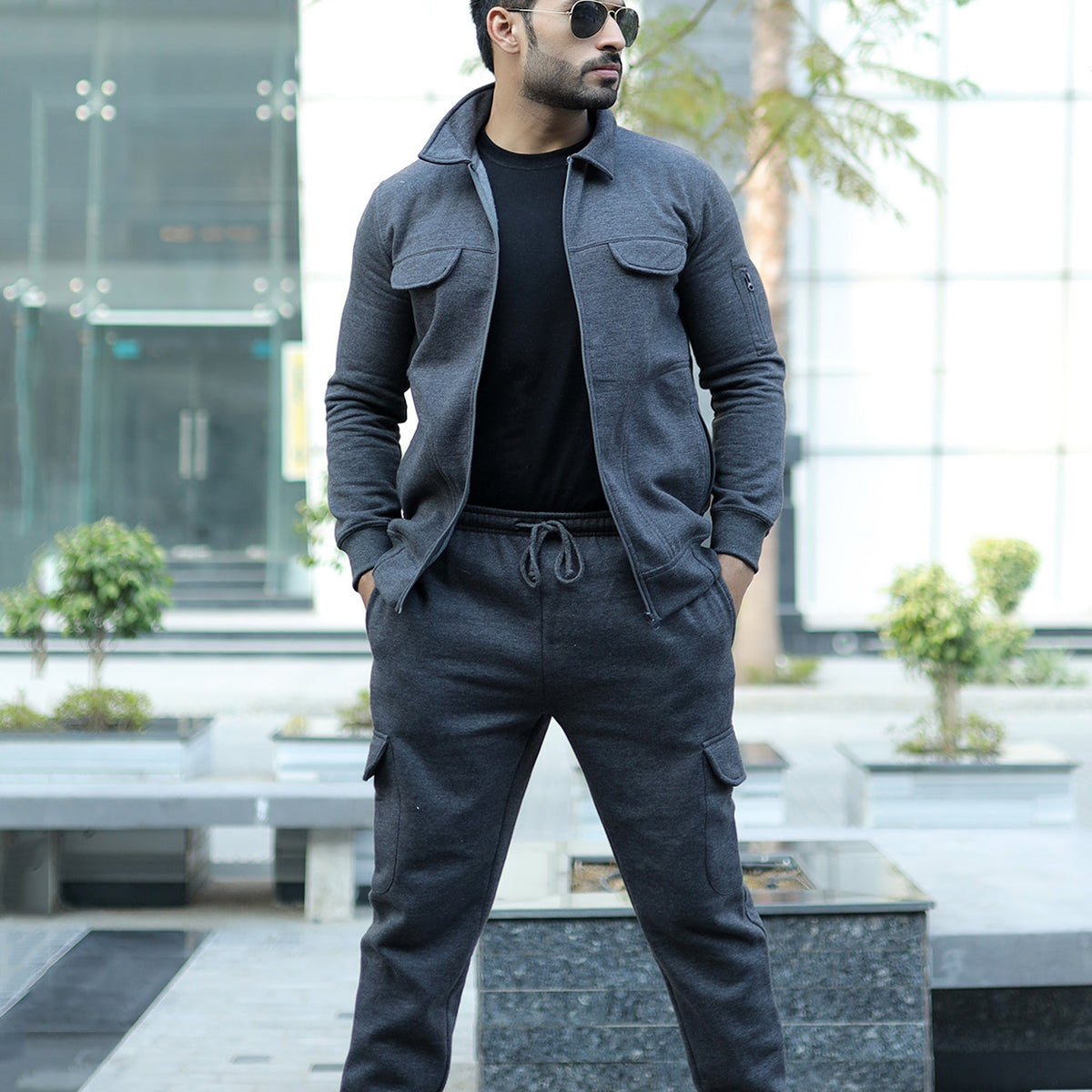 CHARCOAL CARGO TRACKSUIT Online Men's Tracksuit's- Winter