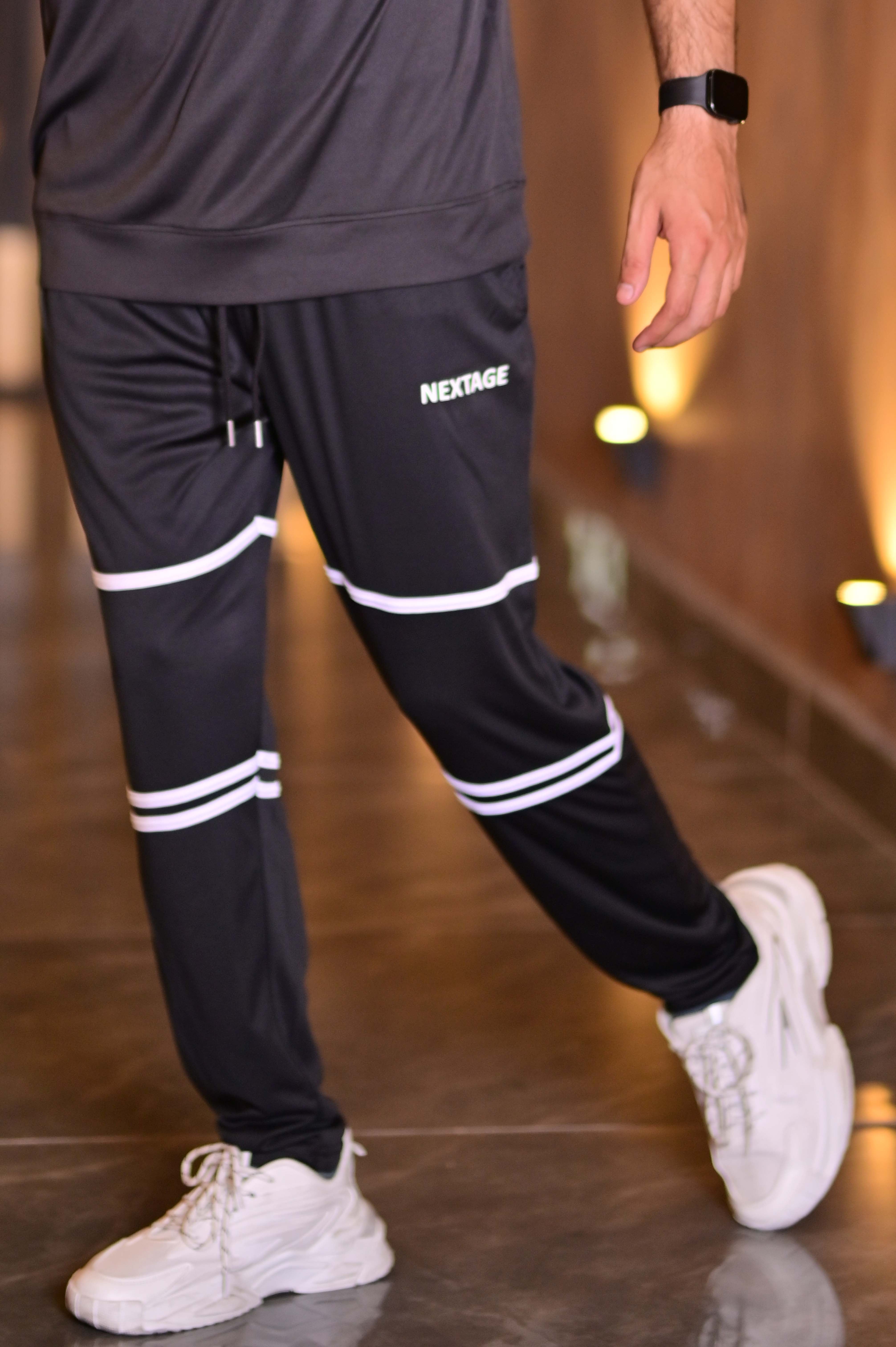 NEXTAGE Slogan Black Vibes Dri Fit Trouser