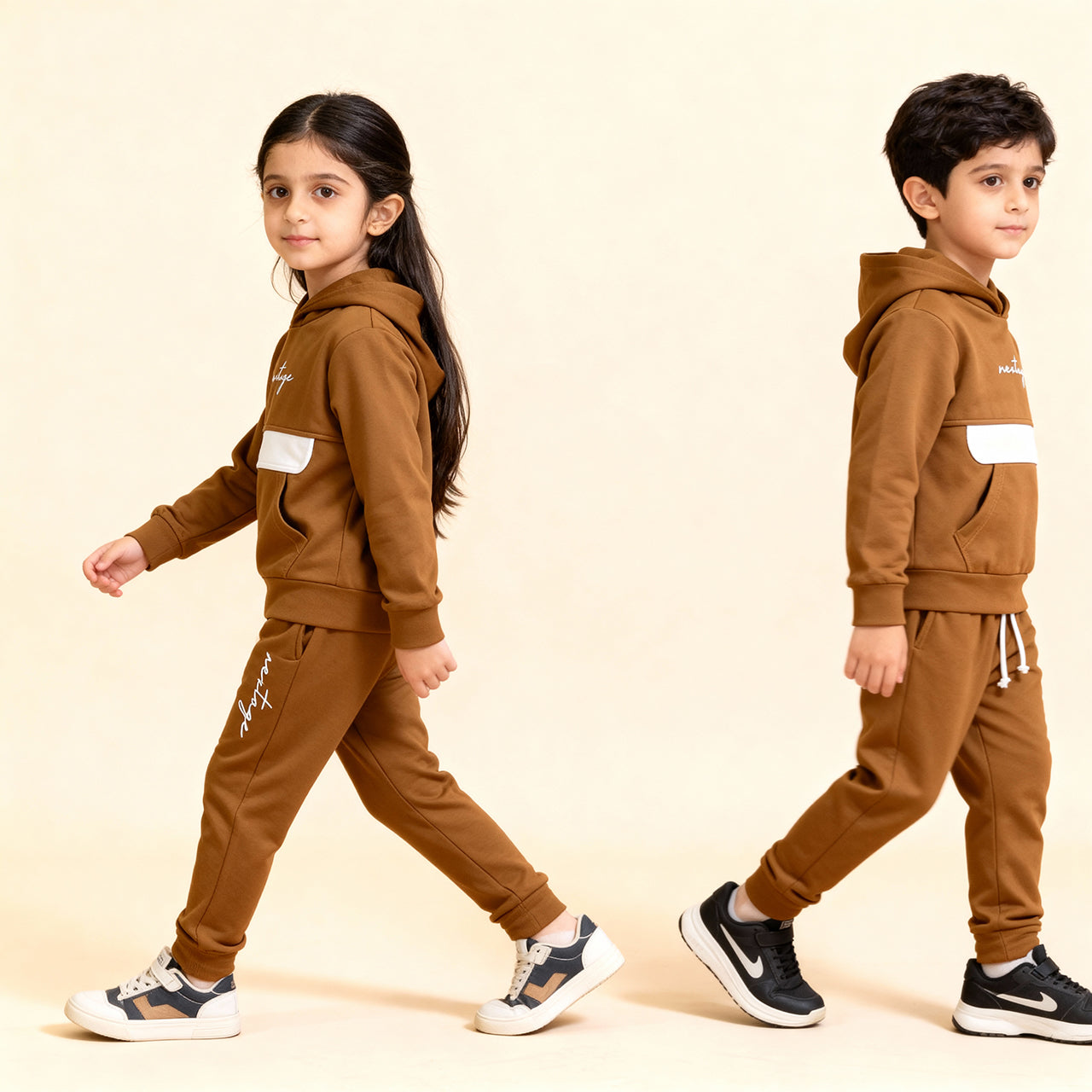 Nextage Brown Embroidered Tracksuit Image 4