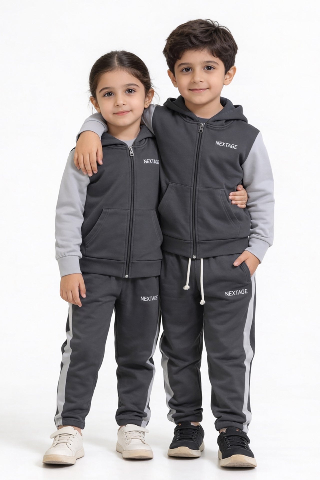 Charcoal Grey Zipper Tracksuit Image 3