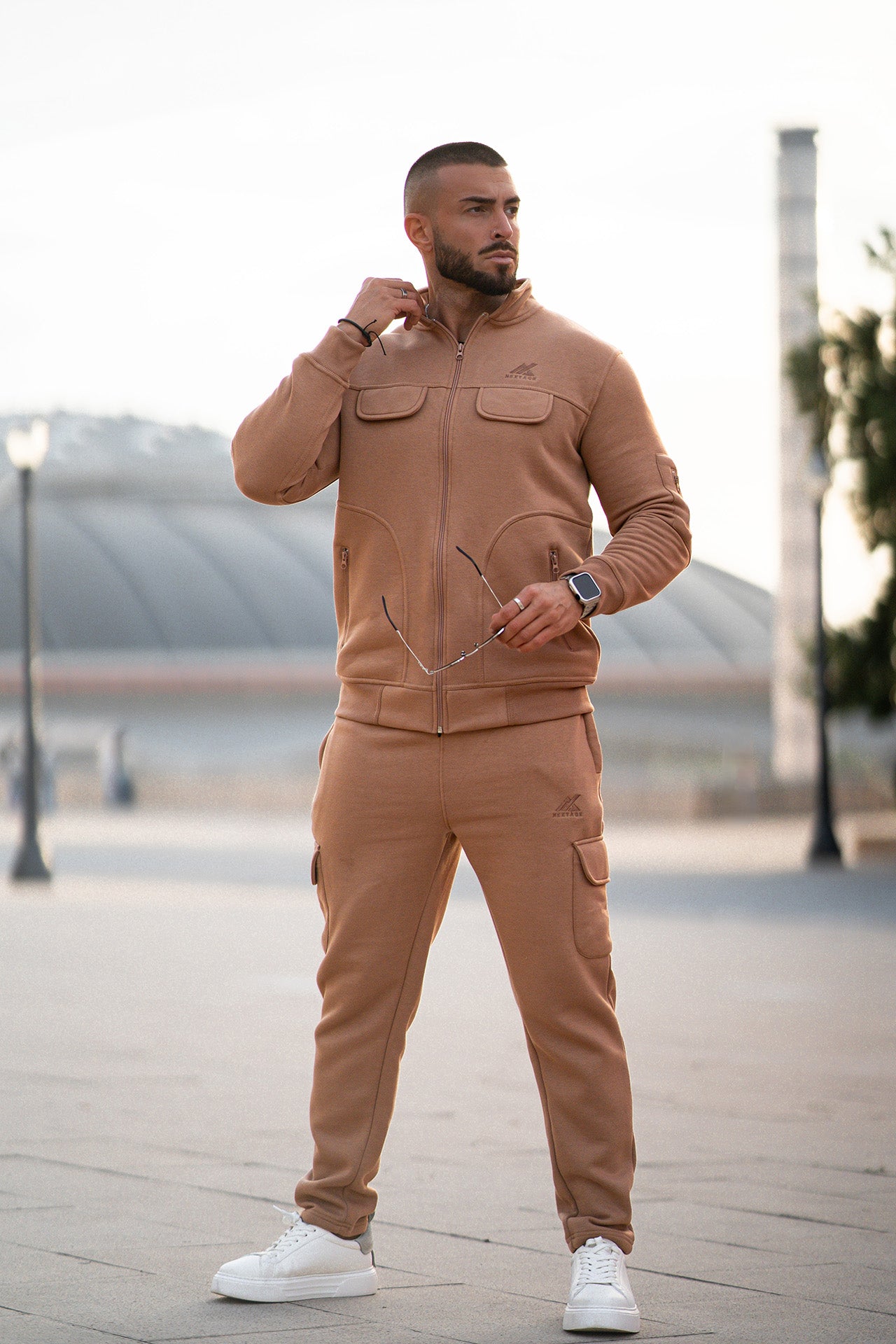 Nextage Slogan Camel Cargo Tracksuit