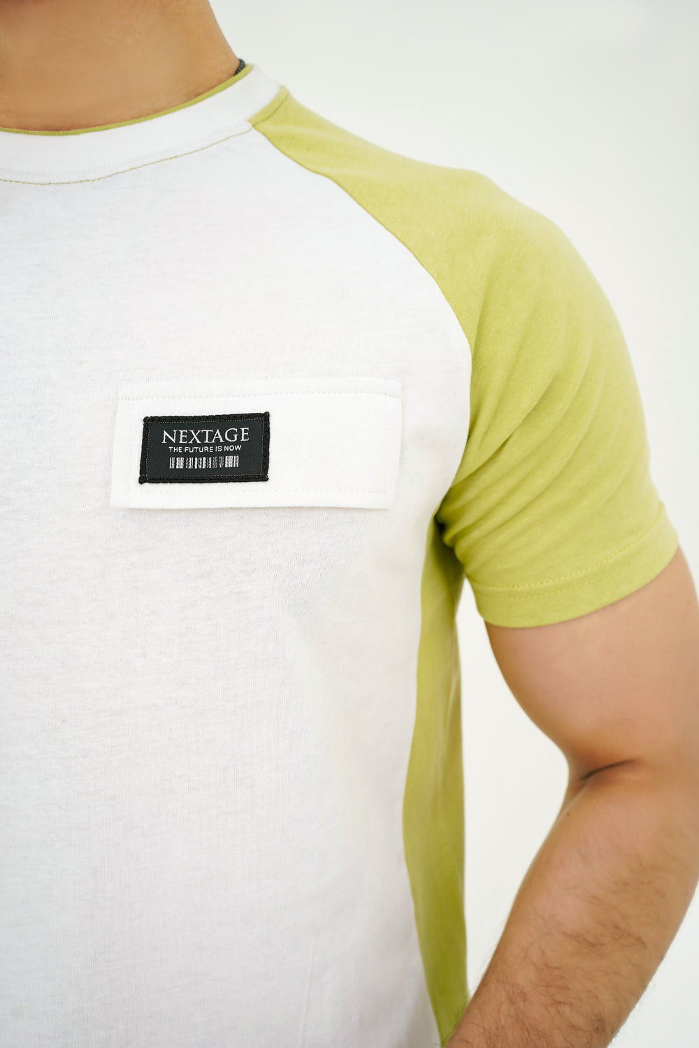 Nextage Printed Slogan Green white Shirt