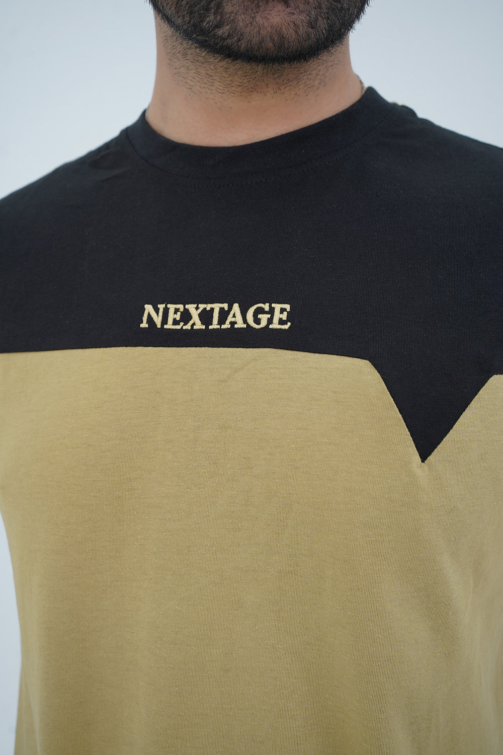 Khaki Black Panel Shirt